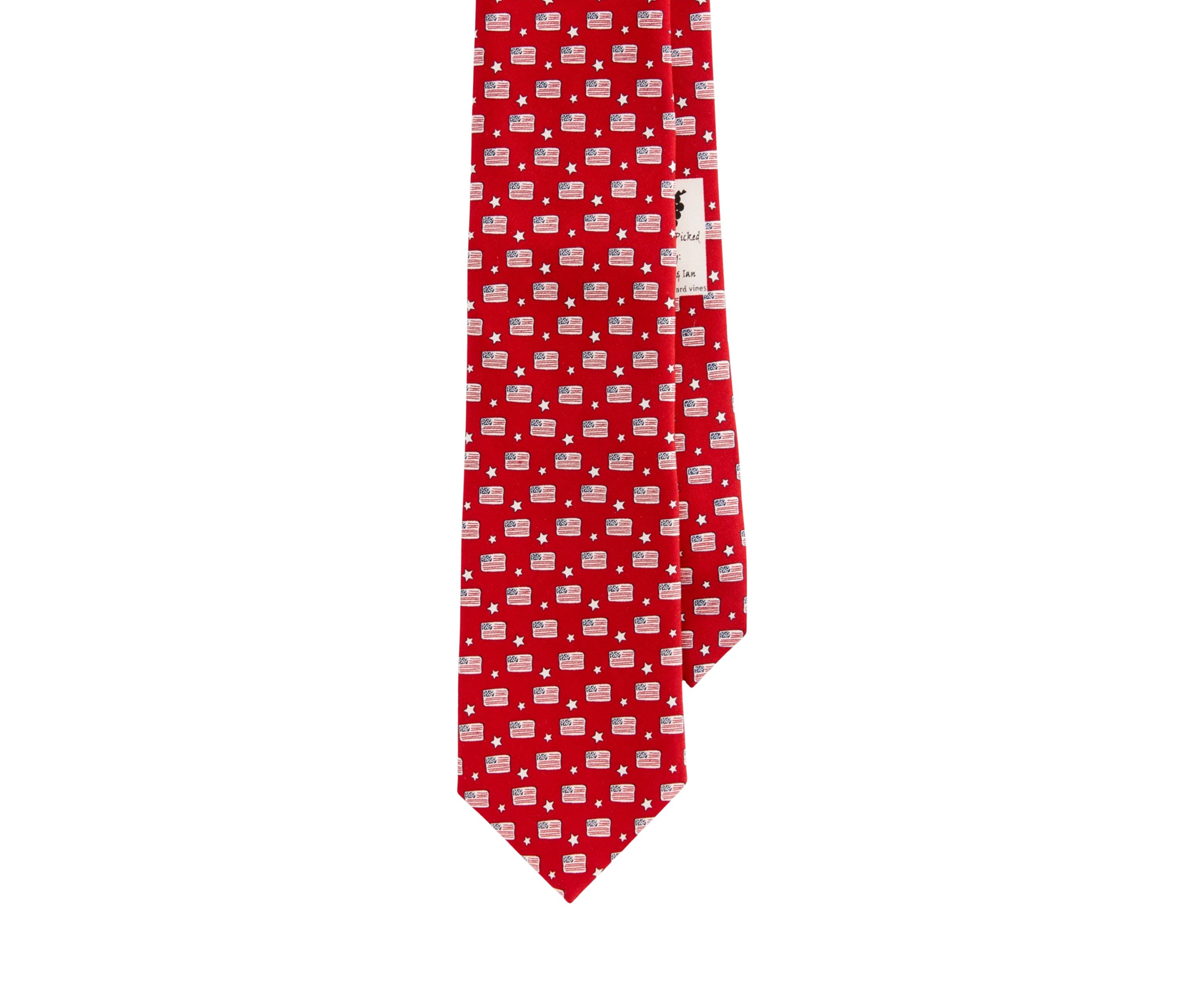 Flags and Stars Printed Tie
