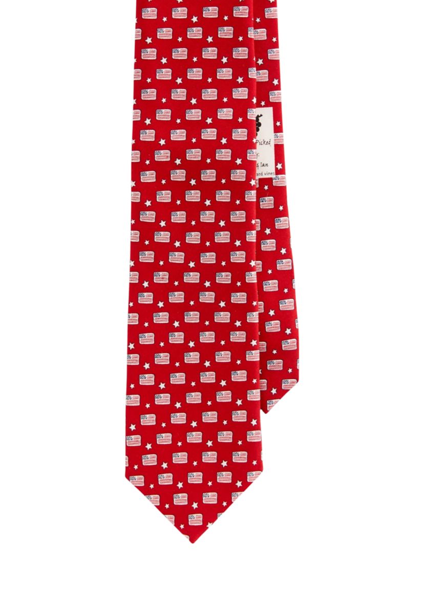 Flags and Stars Printed Tie