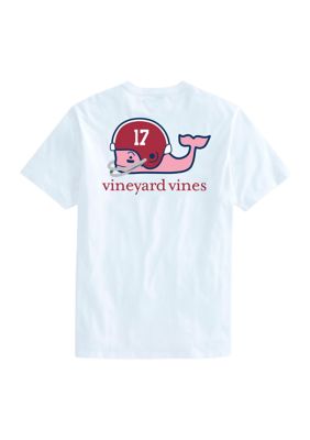 Vineyard Vines Men's NCAA Alabama Crimson Tide Football Whale Short Sleeve T-Shirt, White, Medium