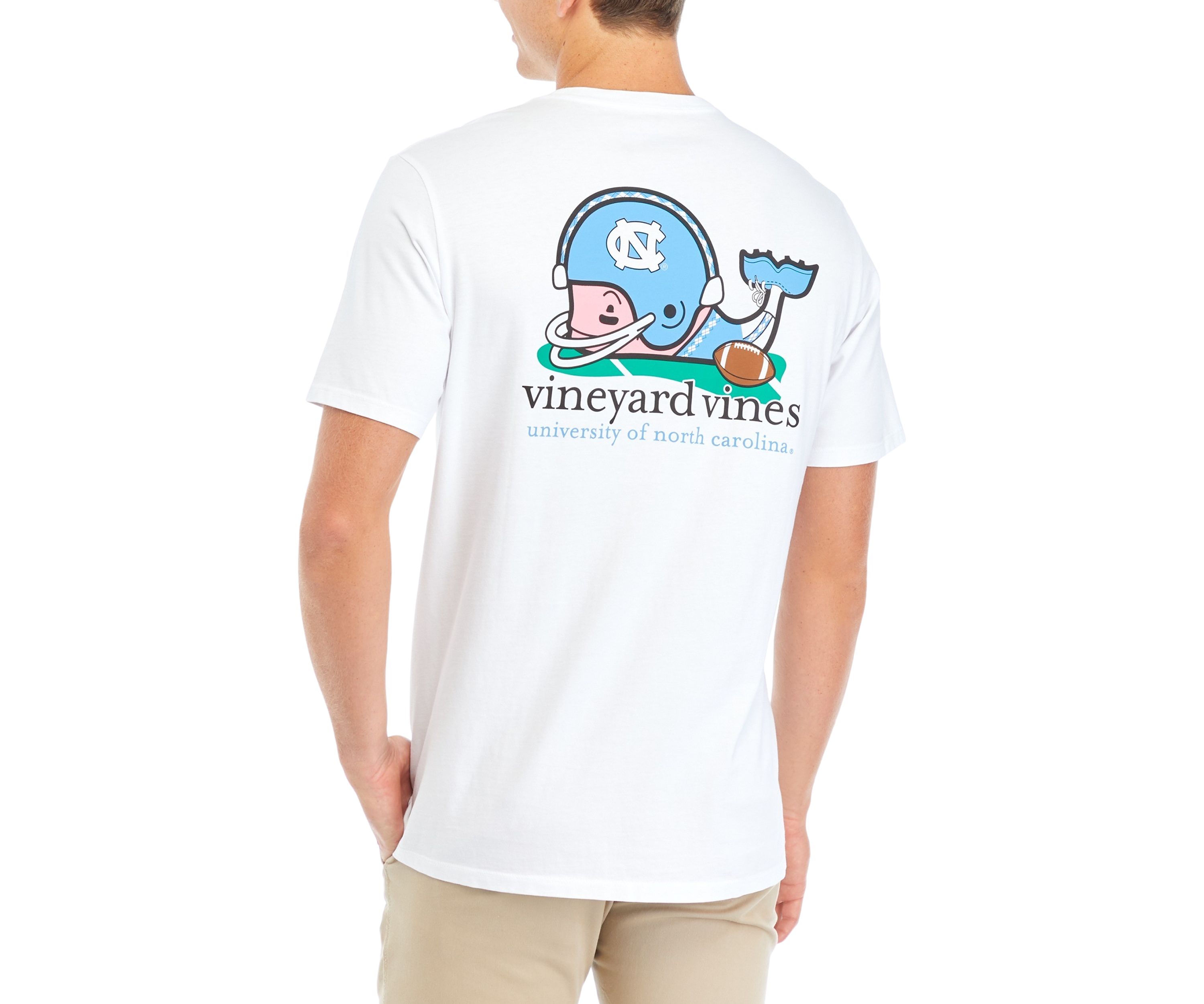 NCAA North Carolina Tar Heels Short-Sleeve Football Whale T-Shirt