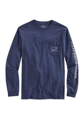 Vineyard Vines Men's Vintage Whale Long-Sleeve Pocket Tee, XL