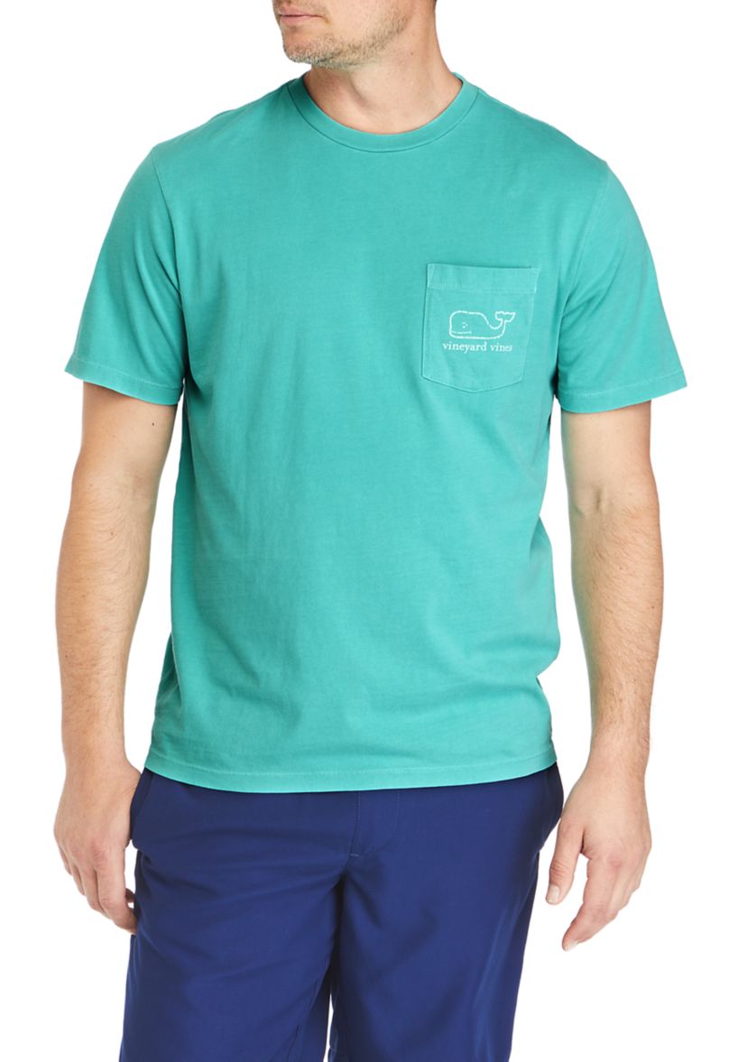 Short Sleeve Vintage Whale Pocket Graphic T-Shirt 