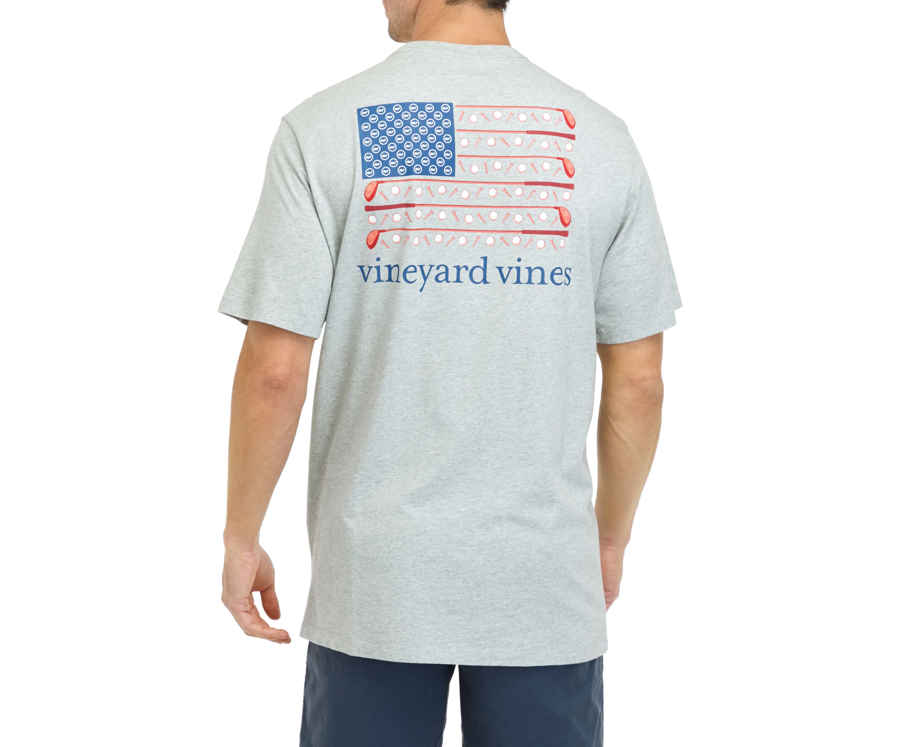 Mens Short Sleeve Golf Flag Pocket Graphic T-Shirt