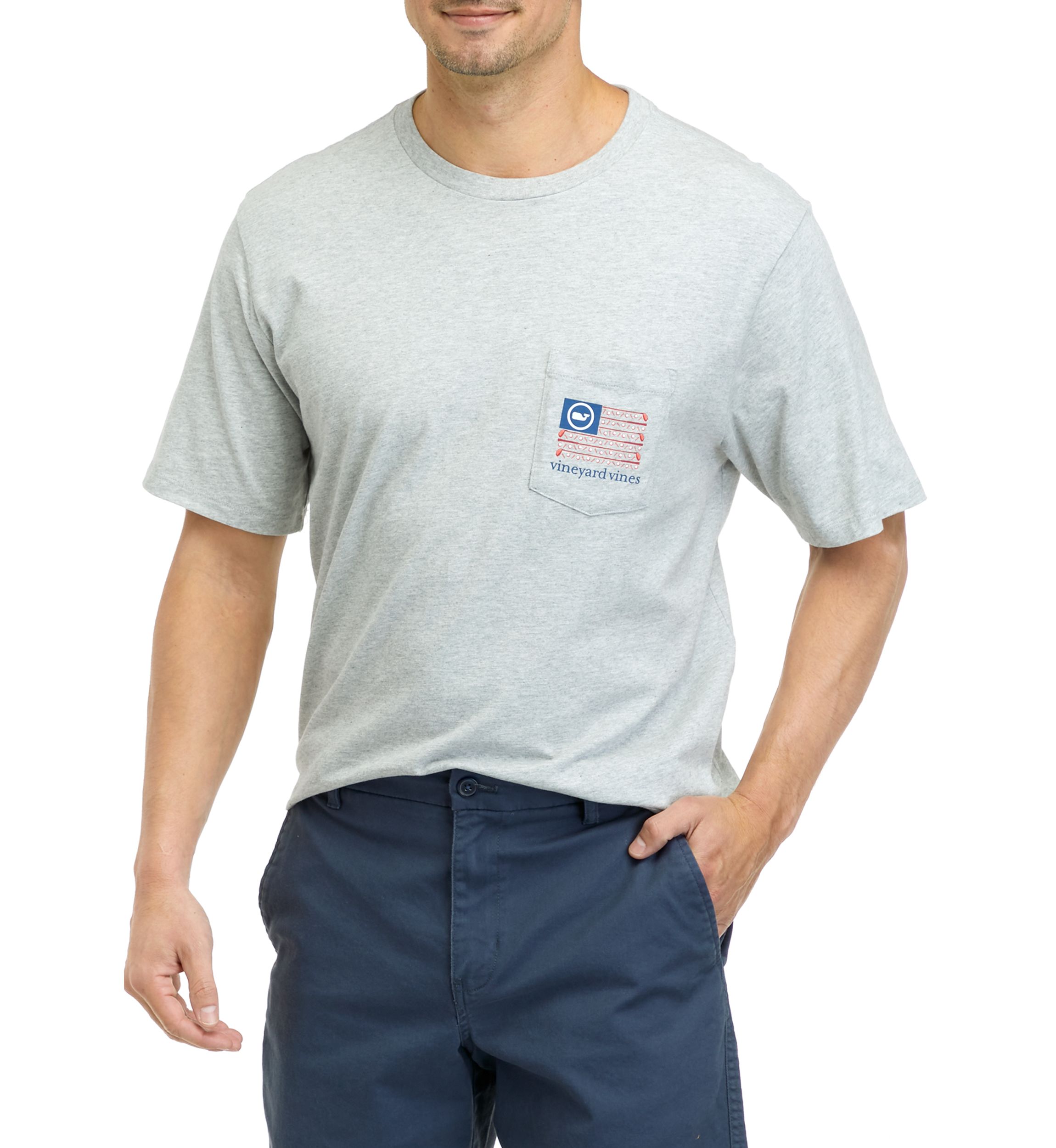 Mens Short Sleeve Golf Flag Pocket Graphic T-Shirt