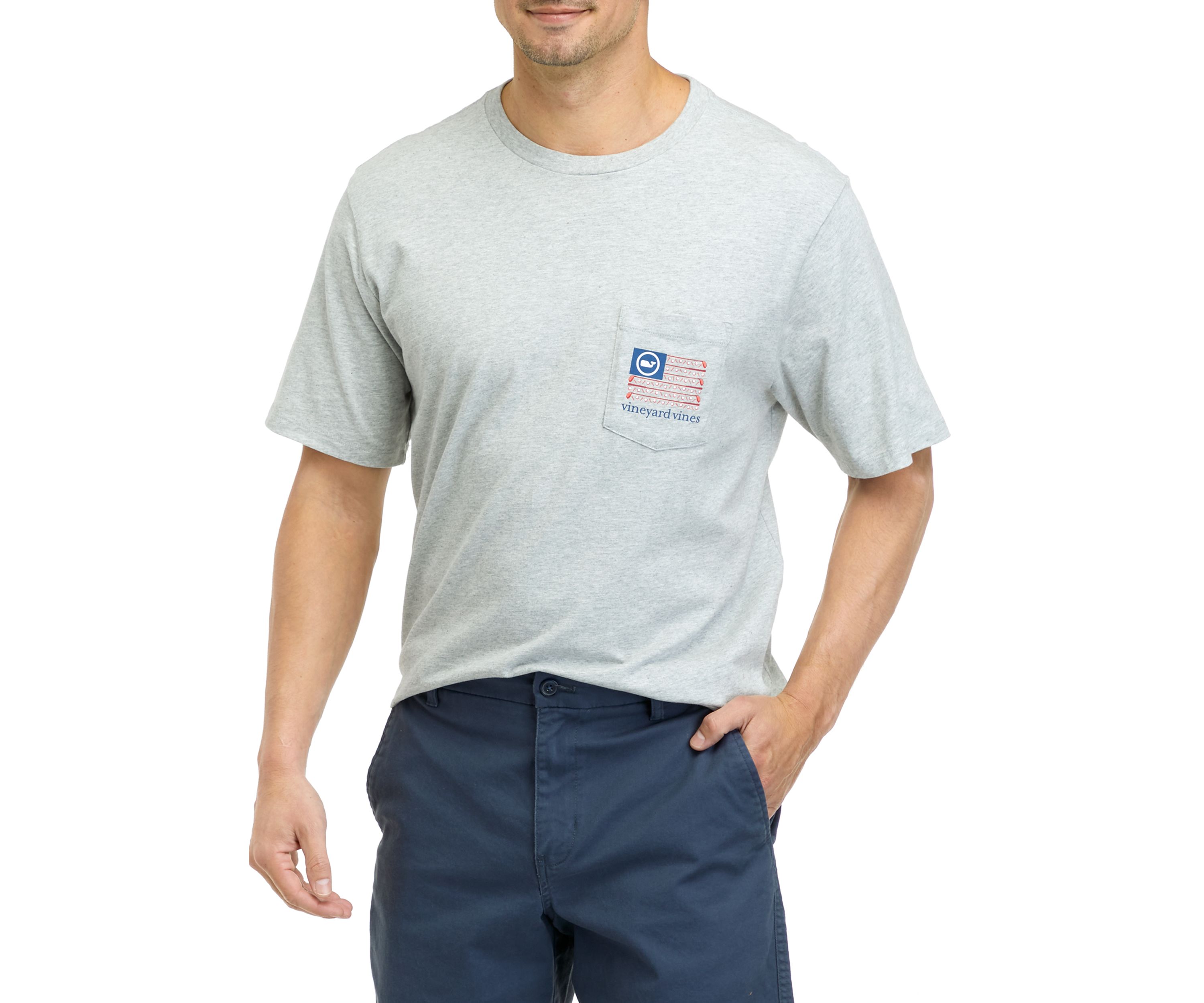 Mens Short Sleeve Golf Flag Pocket Graphic T-Shirt