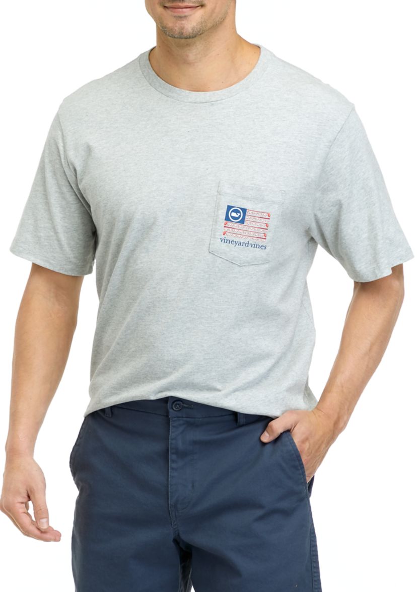 Mens Short Sleeve Golf Flag Pocket Graphic T-Shirt