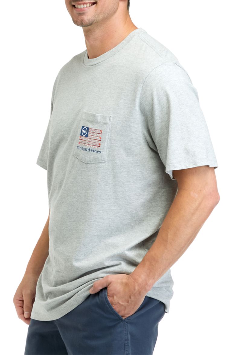 Mens Short Sleeve Golf Flag Pocket Graphic T-Shirt