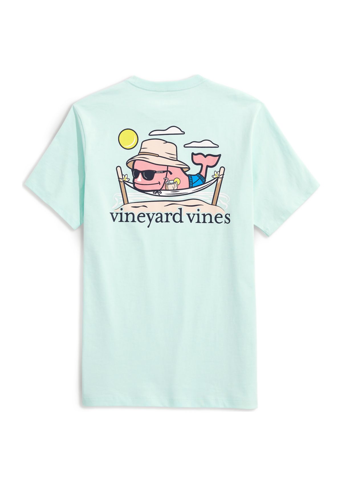 Mens Hammock Character Whale Short Sleeve Pocket Graphic T-Shirt