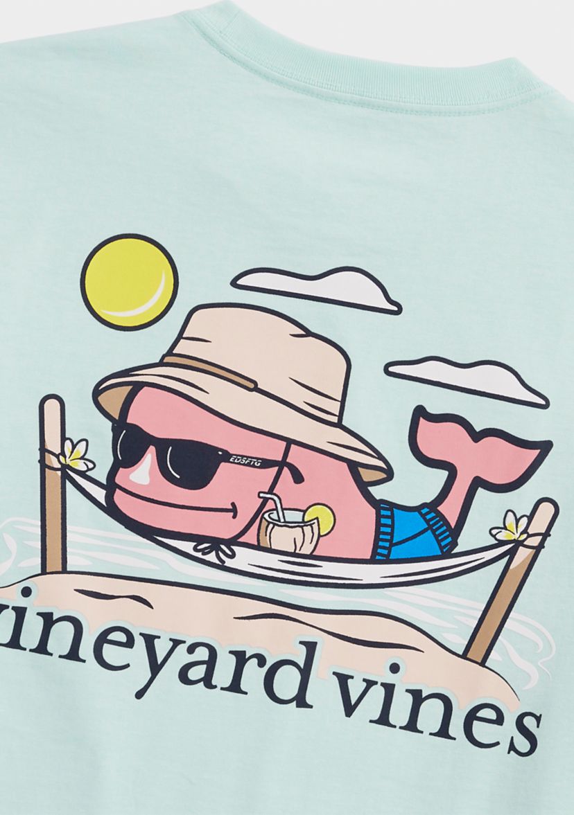 Mens Hammock Character Whale Short Sleeve Pocket Graphic T-Shirt