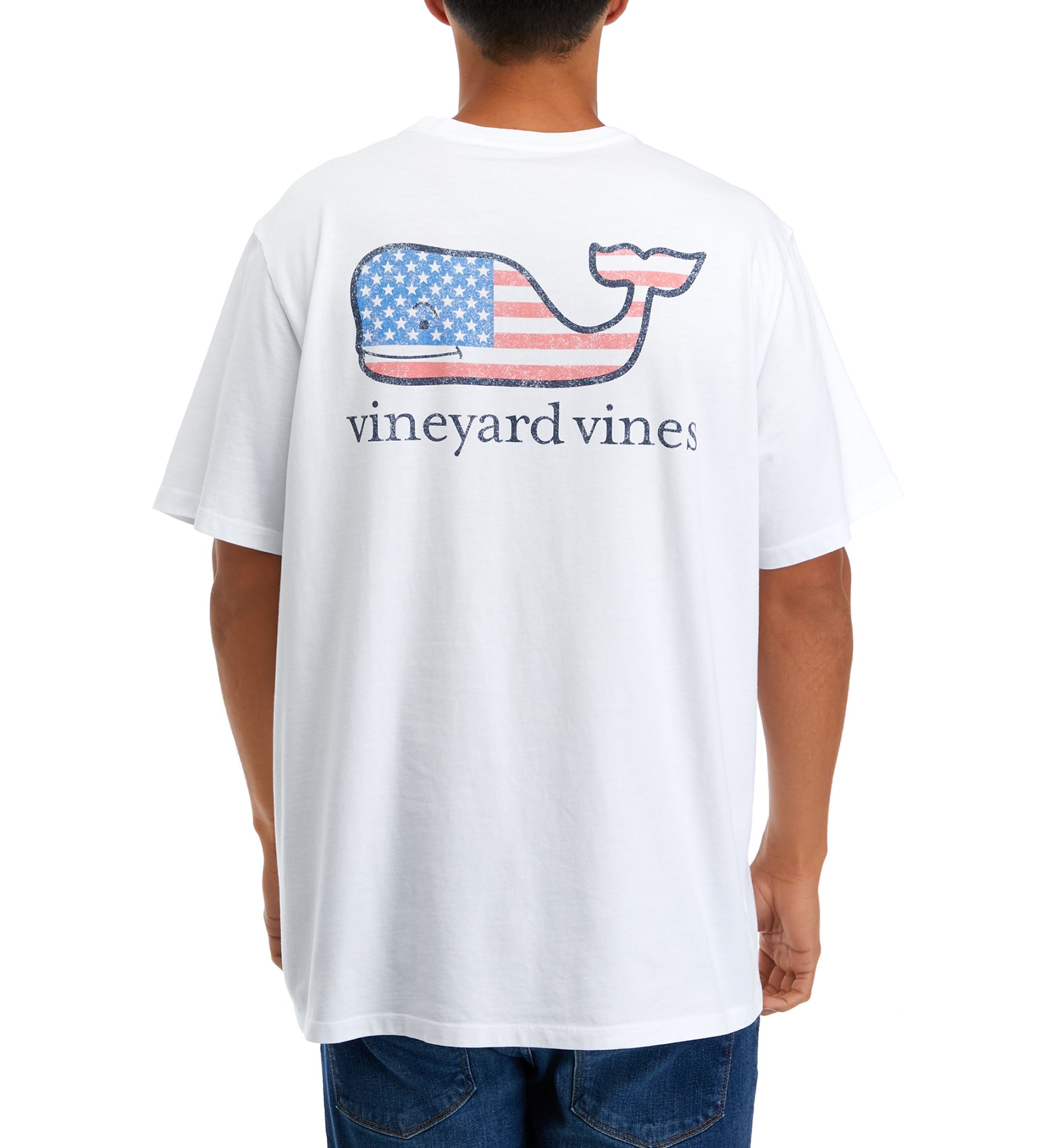 Flag Whale Short Sleeve Graphic Pocket T-Shirt
