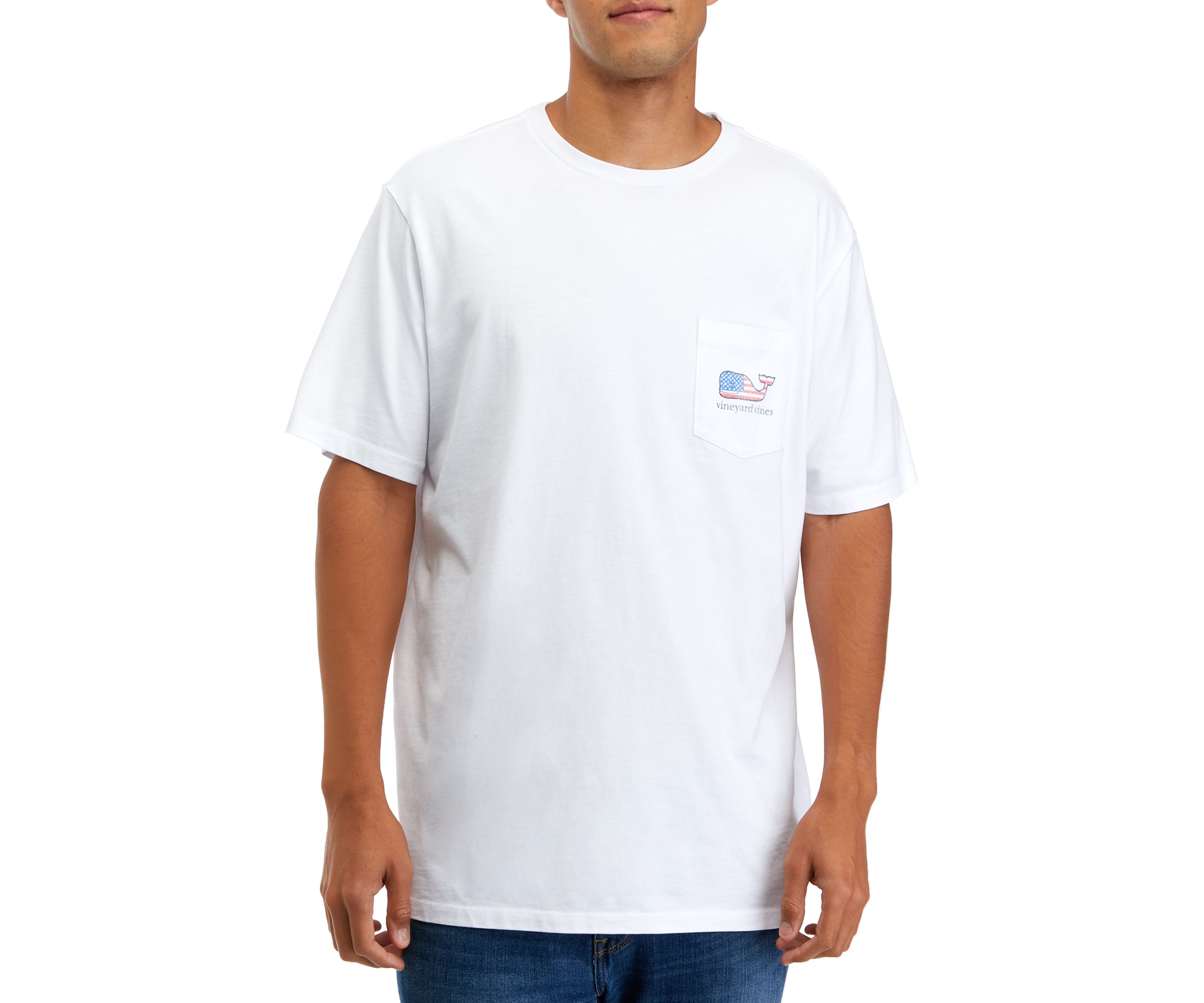 Flag Whale Short Sleeve Graphic Pocket T-Shirt