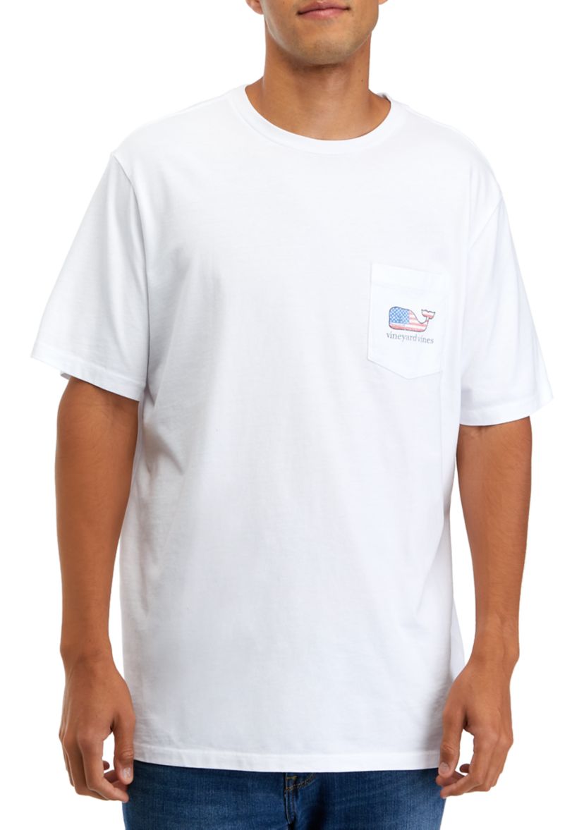 Flag Whale Short Sleeve Graphic Pocket T-Shirt