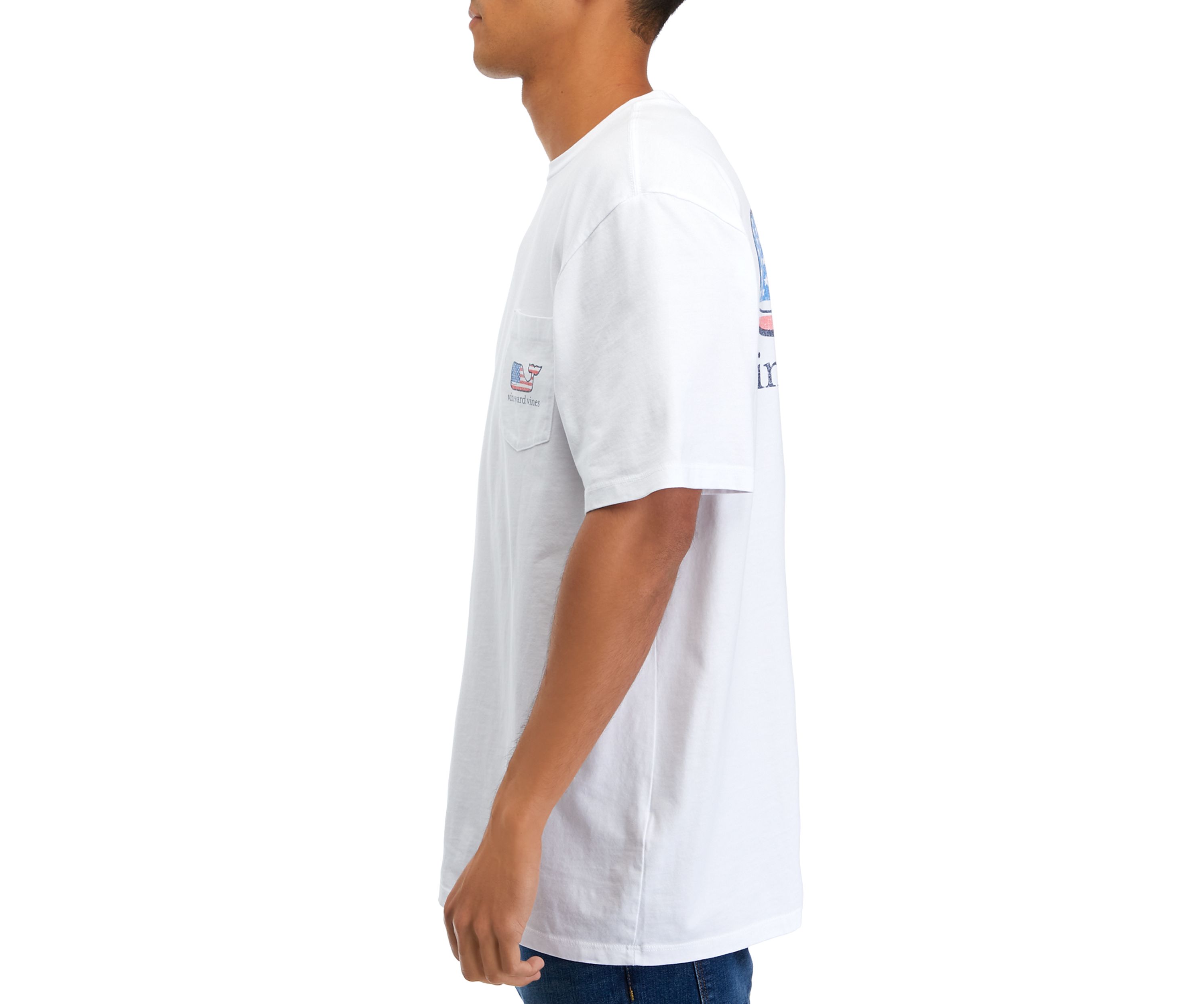 Flag Whale Short Sleeve Graphic Pocket T-Shirt