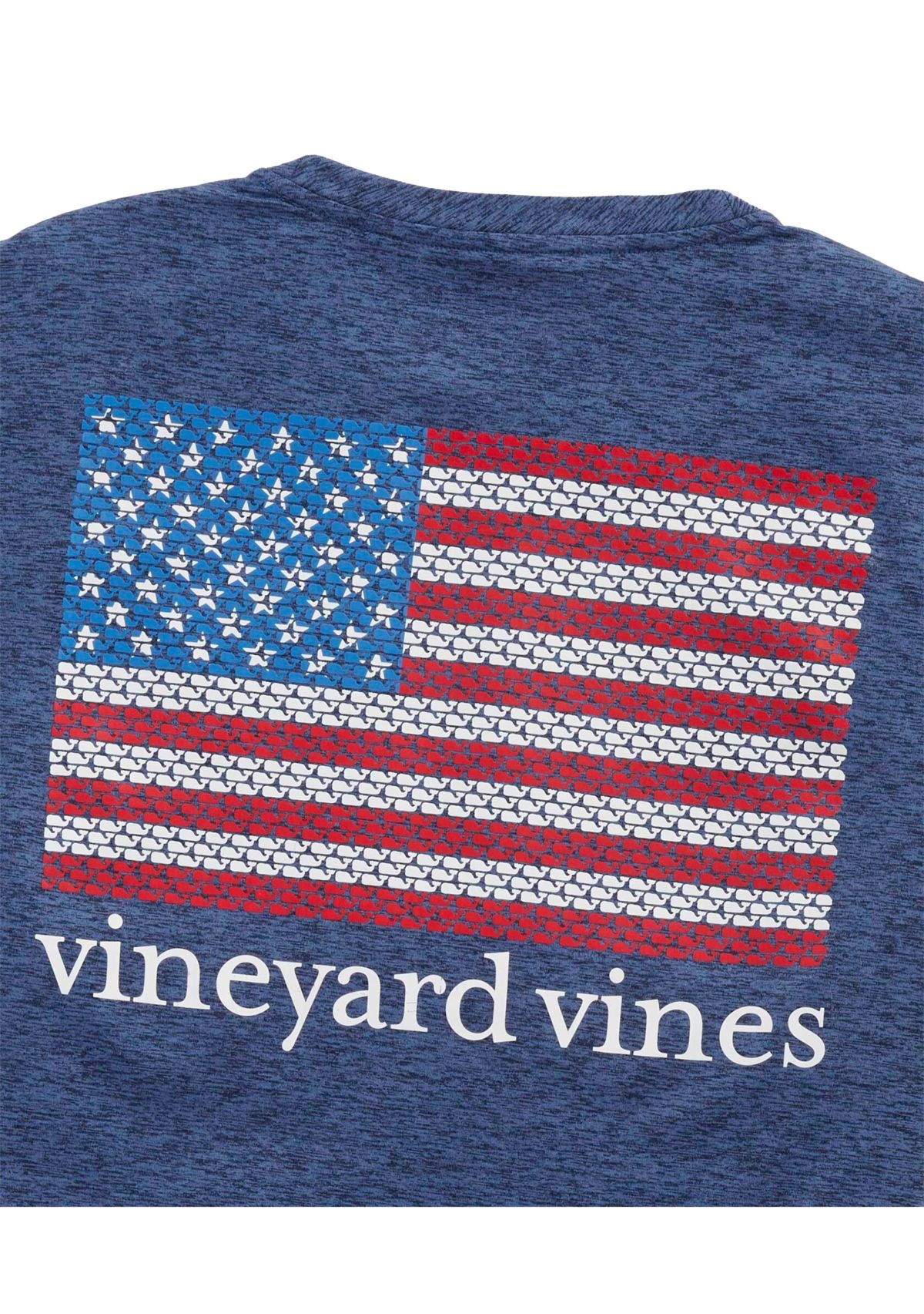 Mens Whale Flag Short Sleeve Harbor Performance Graphic T-Shirt