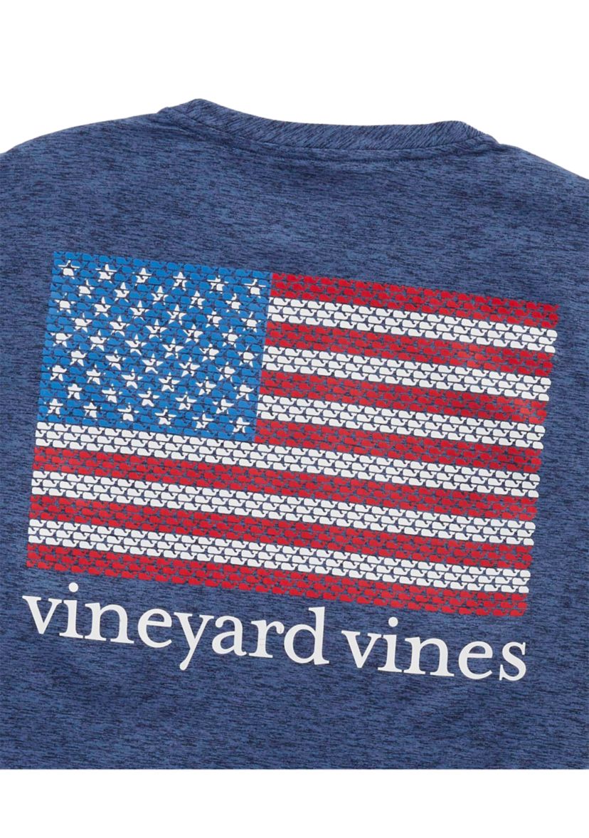 Mens Whale Flag Short Sleeve Harbor Performance Graphic T-Shirt