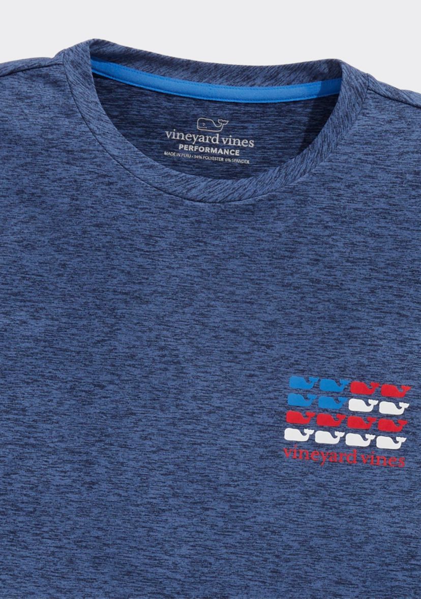 Mens Whale Flag Short Sleeve Harbor Performance Graphic T-Shirt