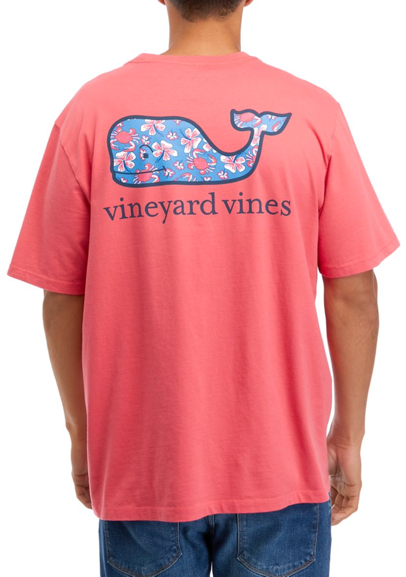 Vintage Chappy Crab Whale Fill Short Sleeve Graphic Pocket T-Shirt