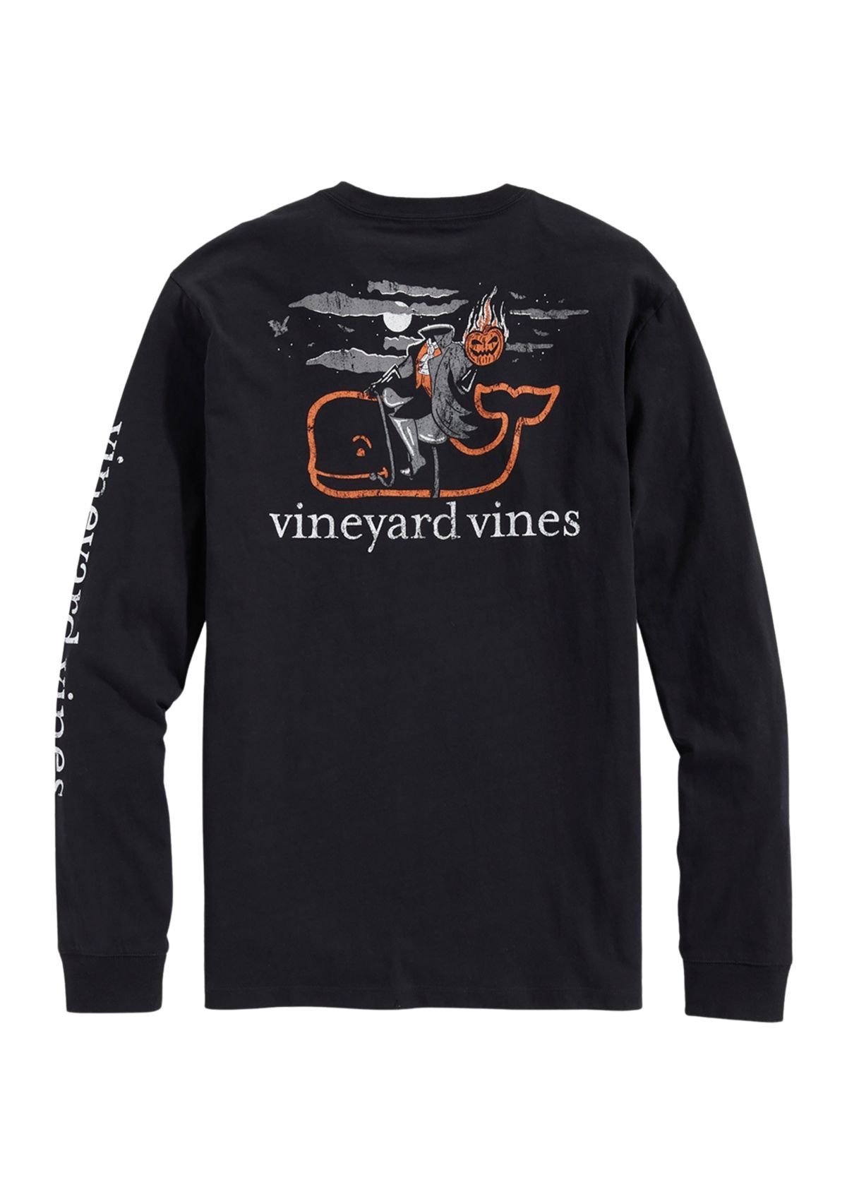 Headless Horseman Whale Long Sleeve Pocket Graphic T-Shirt