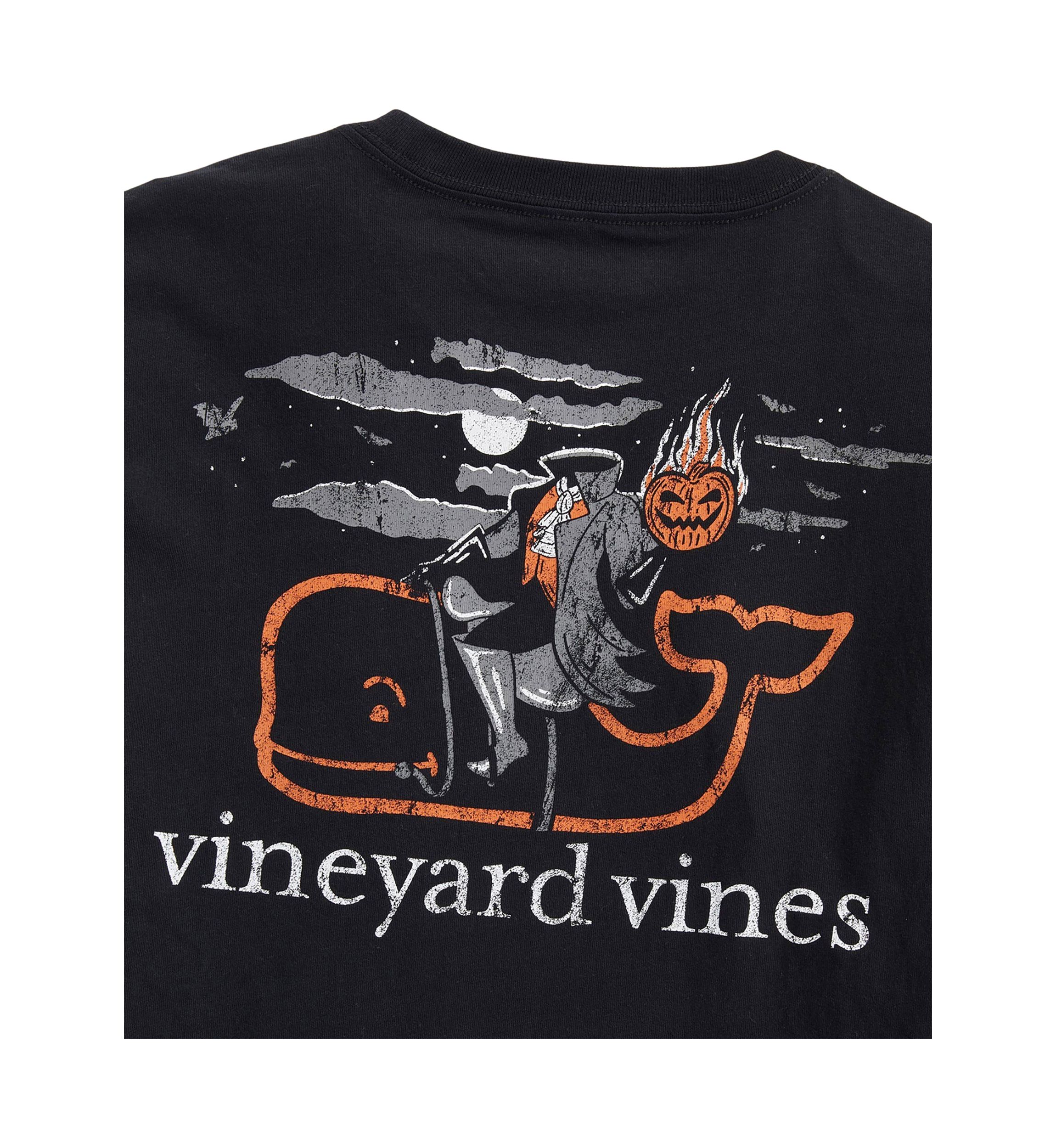 Headless Horseman Whale Long Sleeve Pocket Graphic T-Shirt
