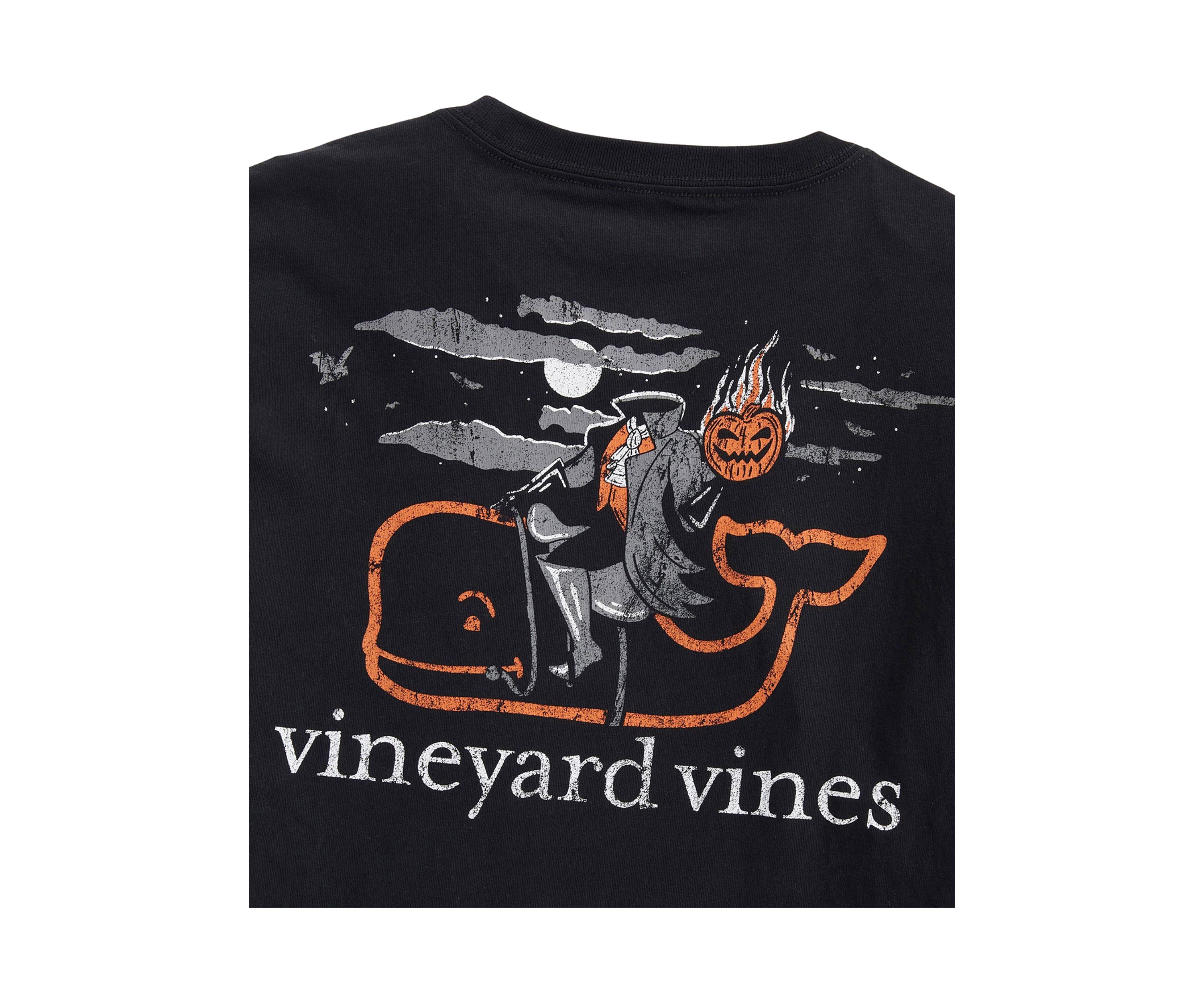 Headless Horseman Whale Long Sleeve Pocket Graphic T-Shirt