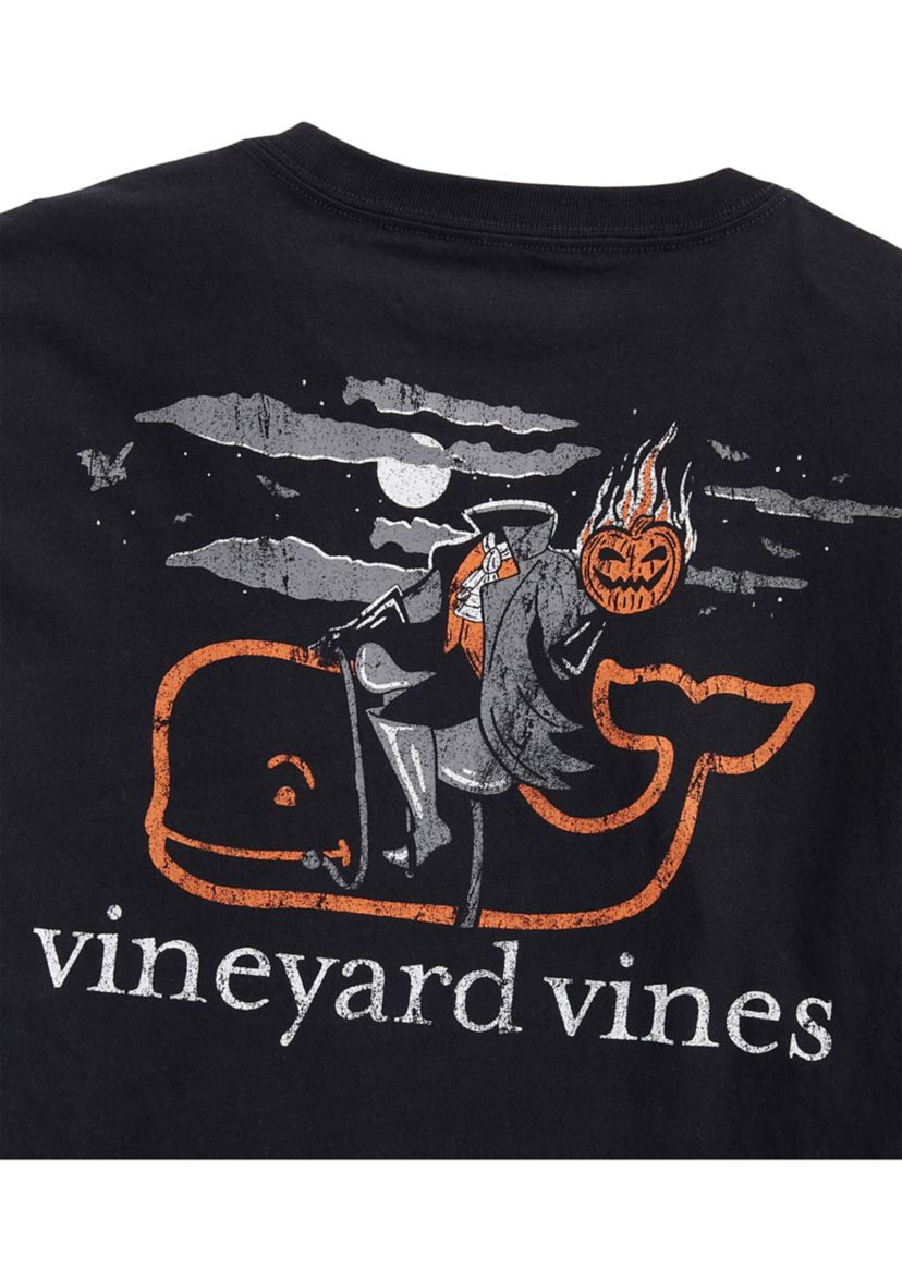 Headless Horseman Whale Long Sleeve Pocket Graphic T-Shirt