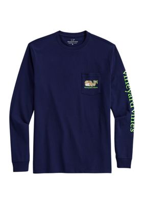 Men's Vineyard Vines White Auburn Tigers Football Whale Long Sleeve T-Shirt