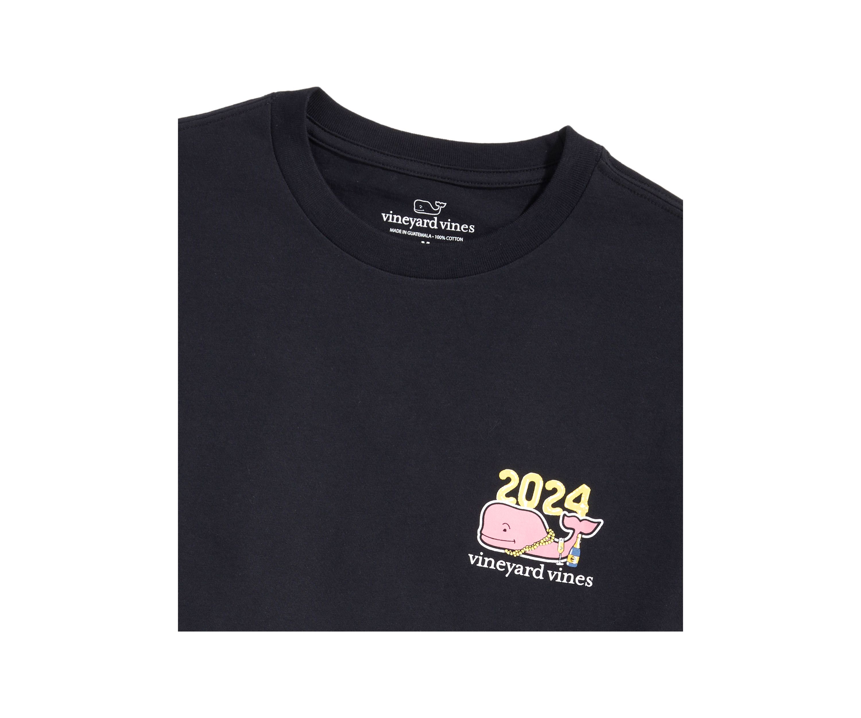 Mens NYE Martini Glass Whale Long Sleeve T-Shirt