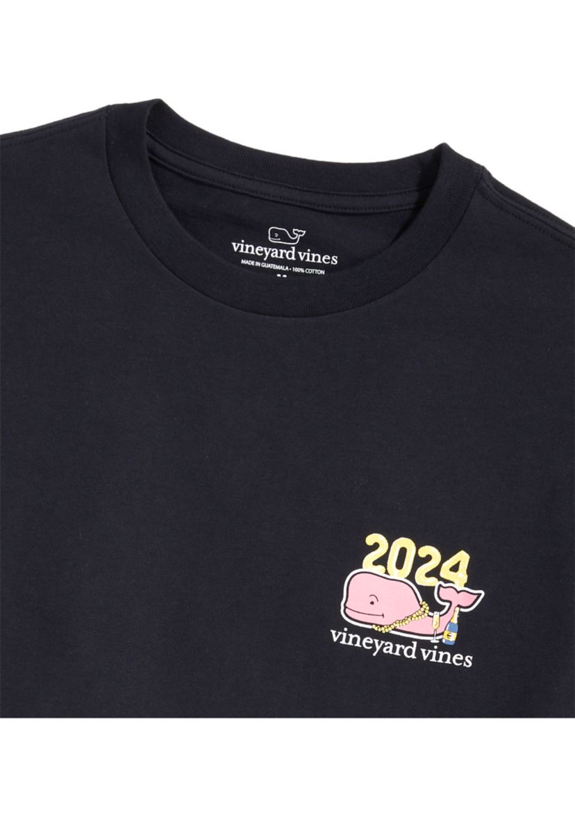 Mens NYE Martini Glass Whale Long Sleeve T-Shirt