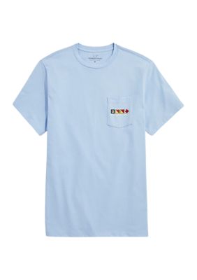 Vineyard Vines Men's Big & Tall Dynamic Baseball Flag Pocket T-Shirt - White - Short Sleeve T-shirts