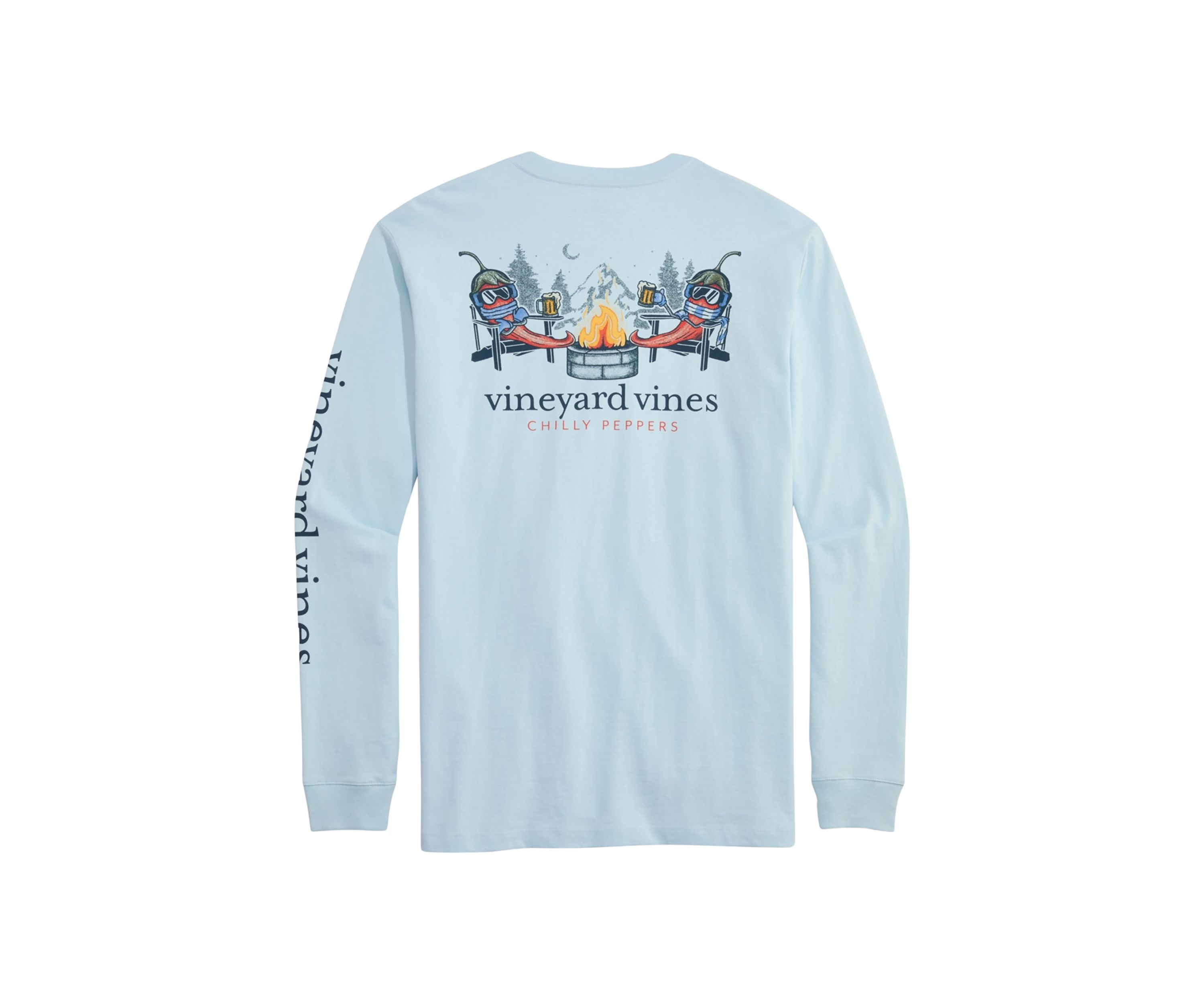 Mens Chilly Peppers Long Sleeve Pocket T-Shirt