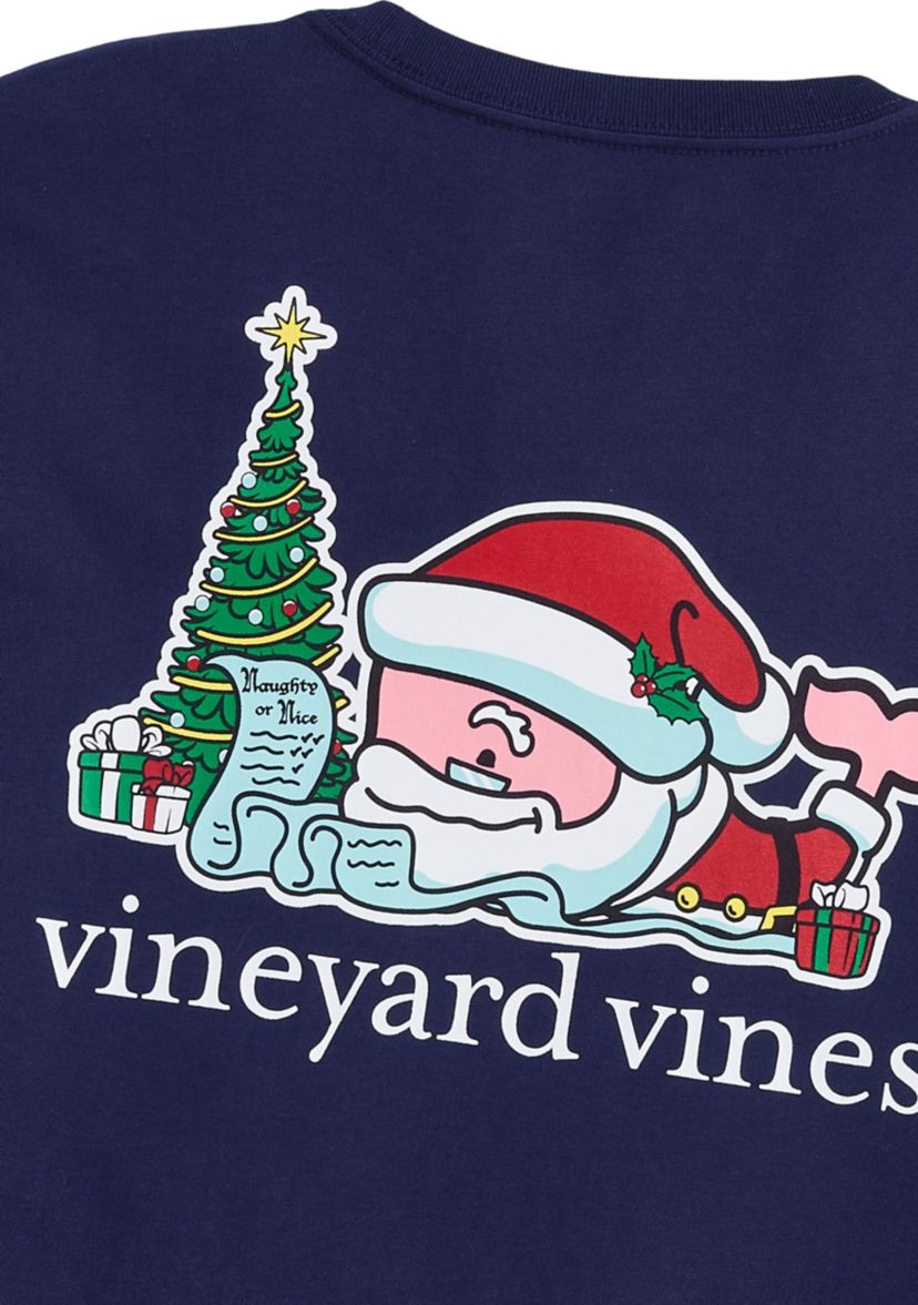 Mens Santas List Whale Long Sleeve Graphic T-Shirt