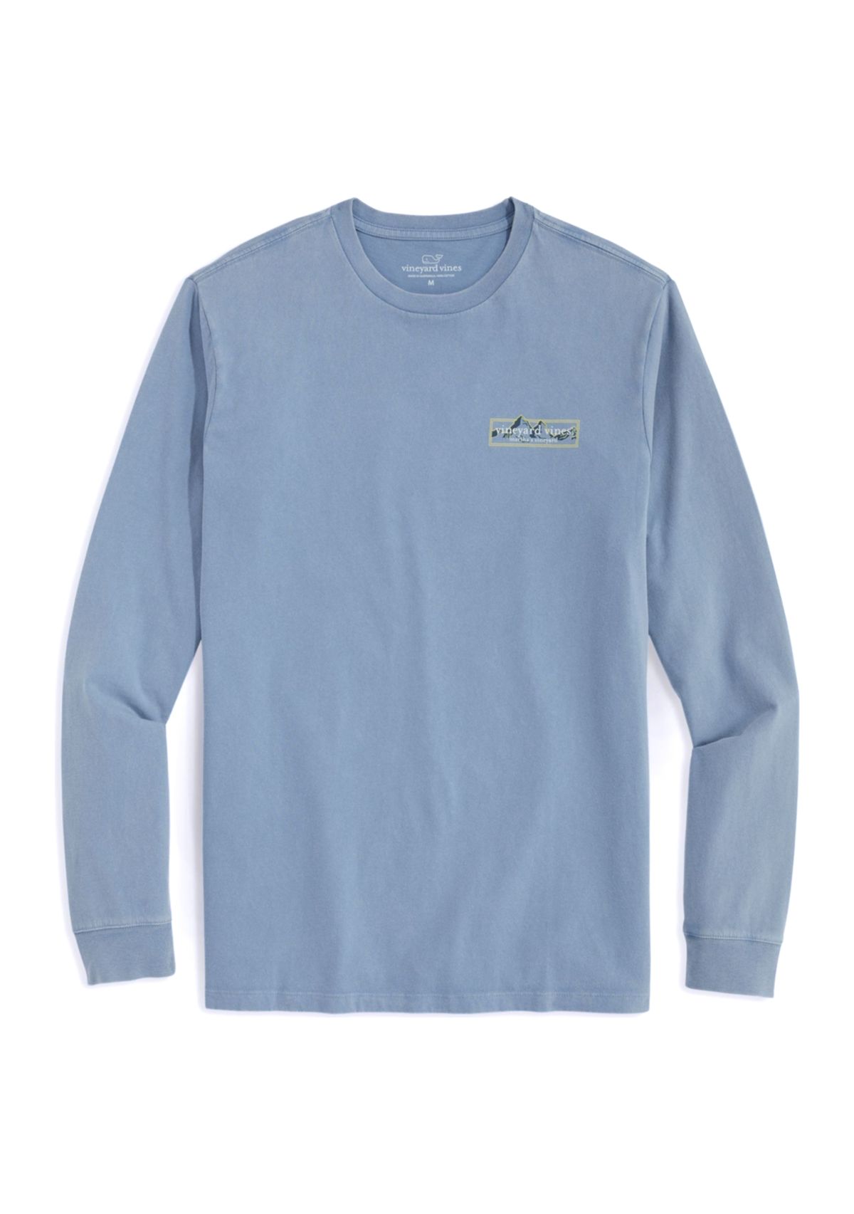 Mens Long Sleeve Mountain Box Logo Graphic T-Shirt