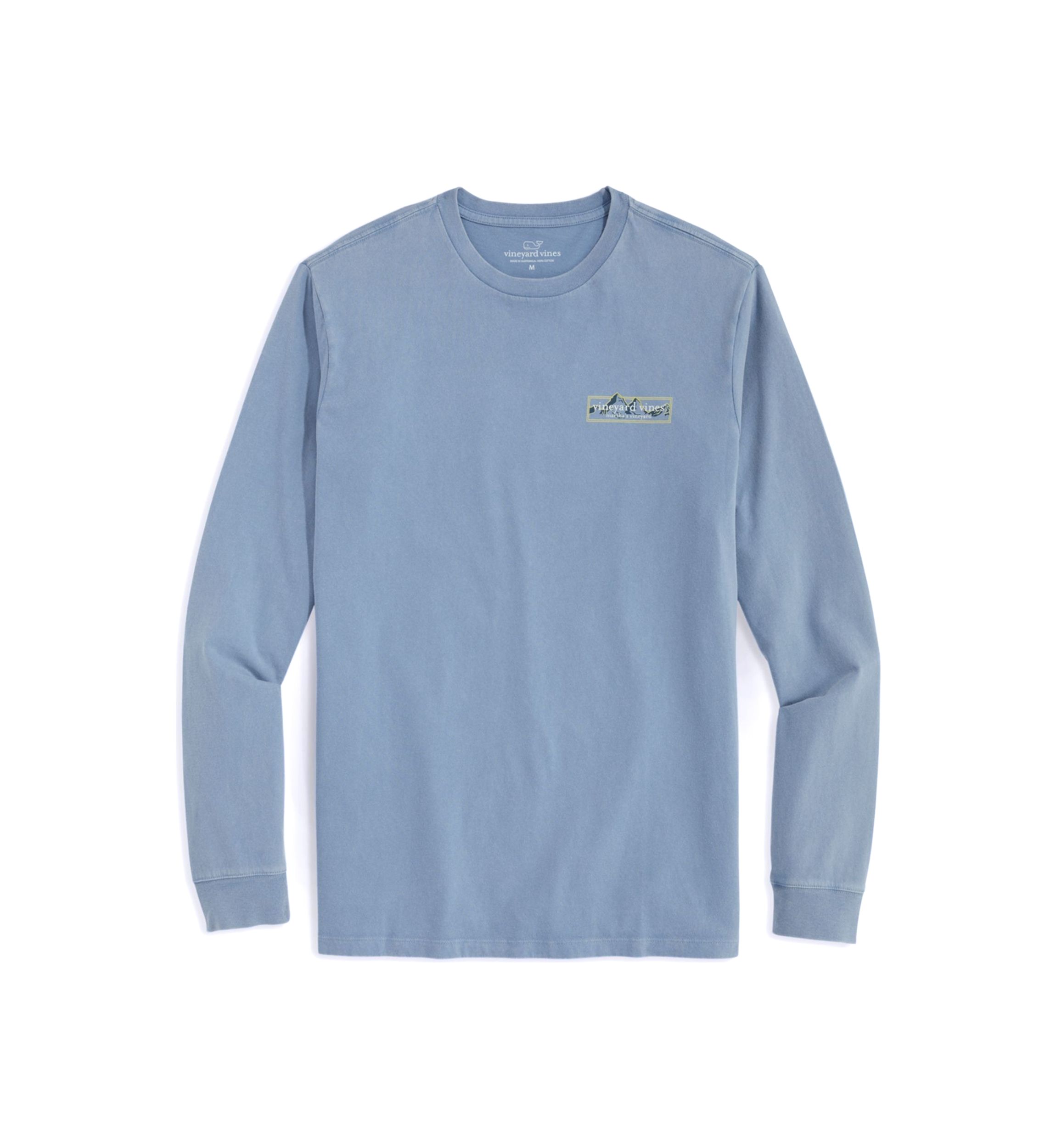 Mens Long Sleeve Mountain Box Logo Graphic T-Shirt