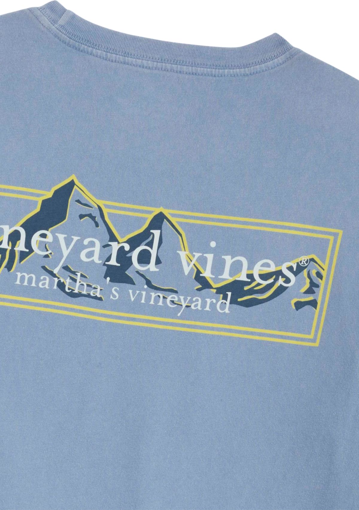 Mens Long Sleeve Mountain Box Logo Graphic T-Shirt