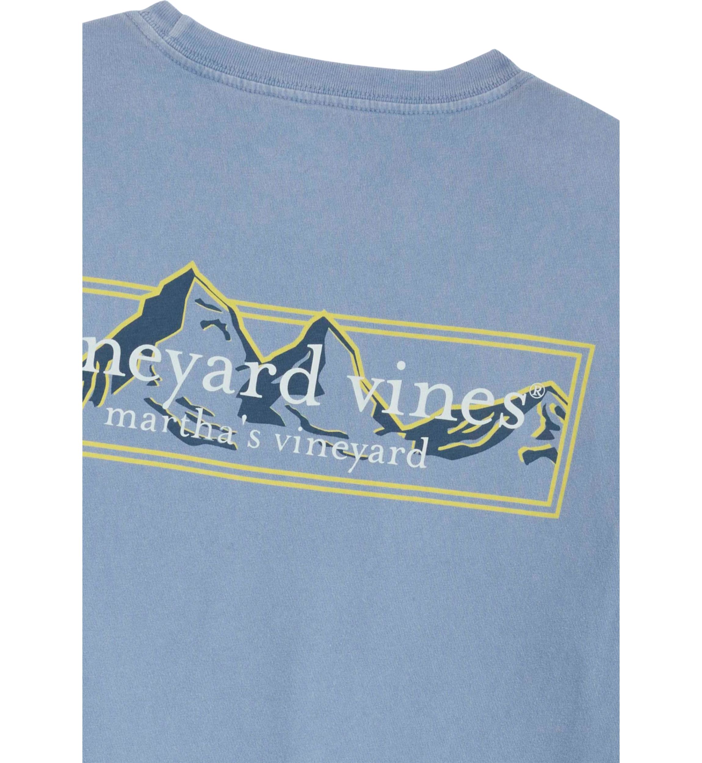 Mens Long Sleeve Mountain Box Logo Graphic T-Shirt