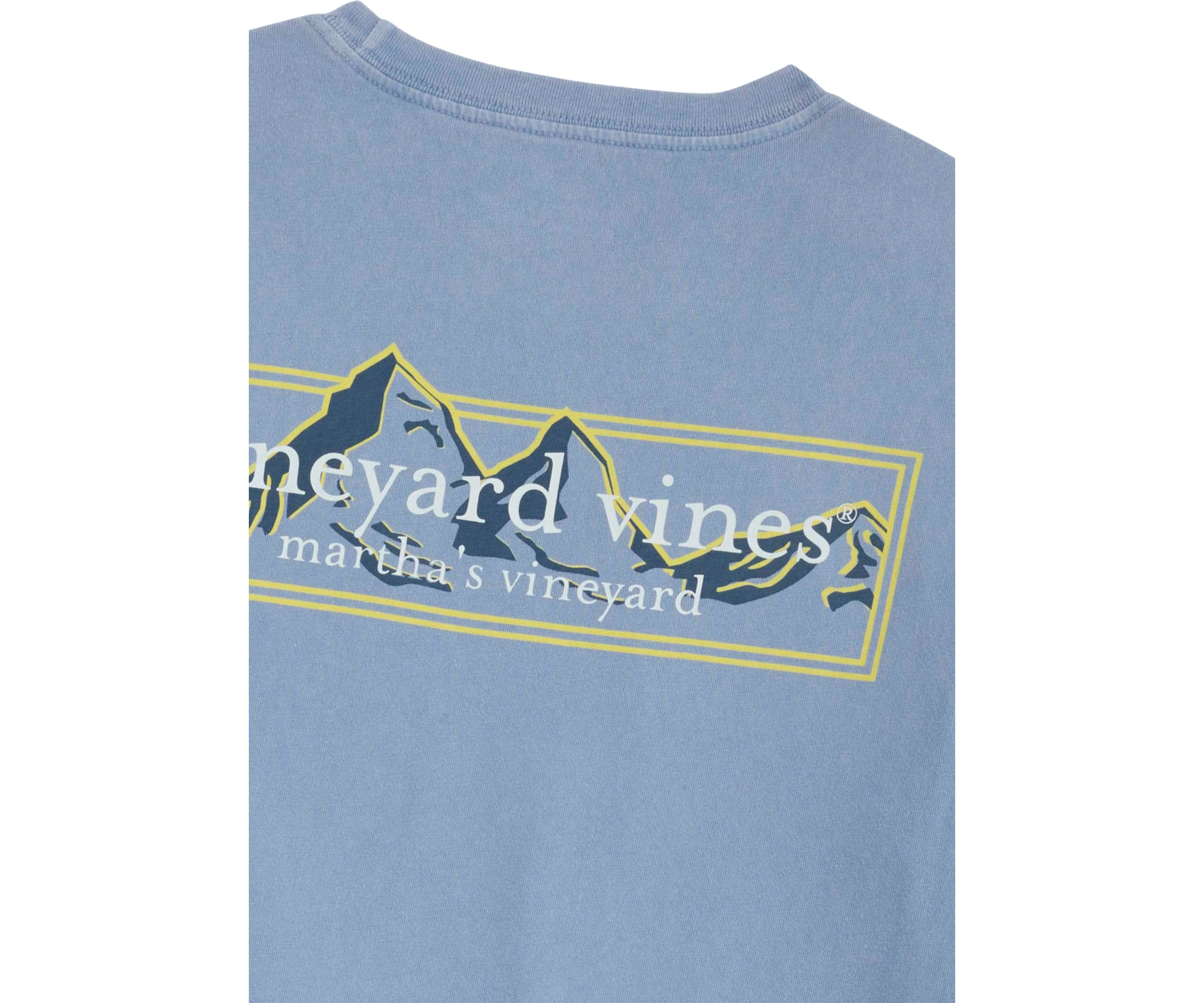 Mens Long Sleeve Mountain Box Logo Graphic T-Shirt