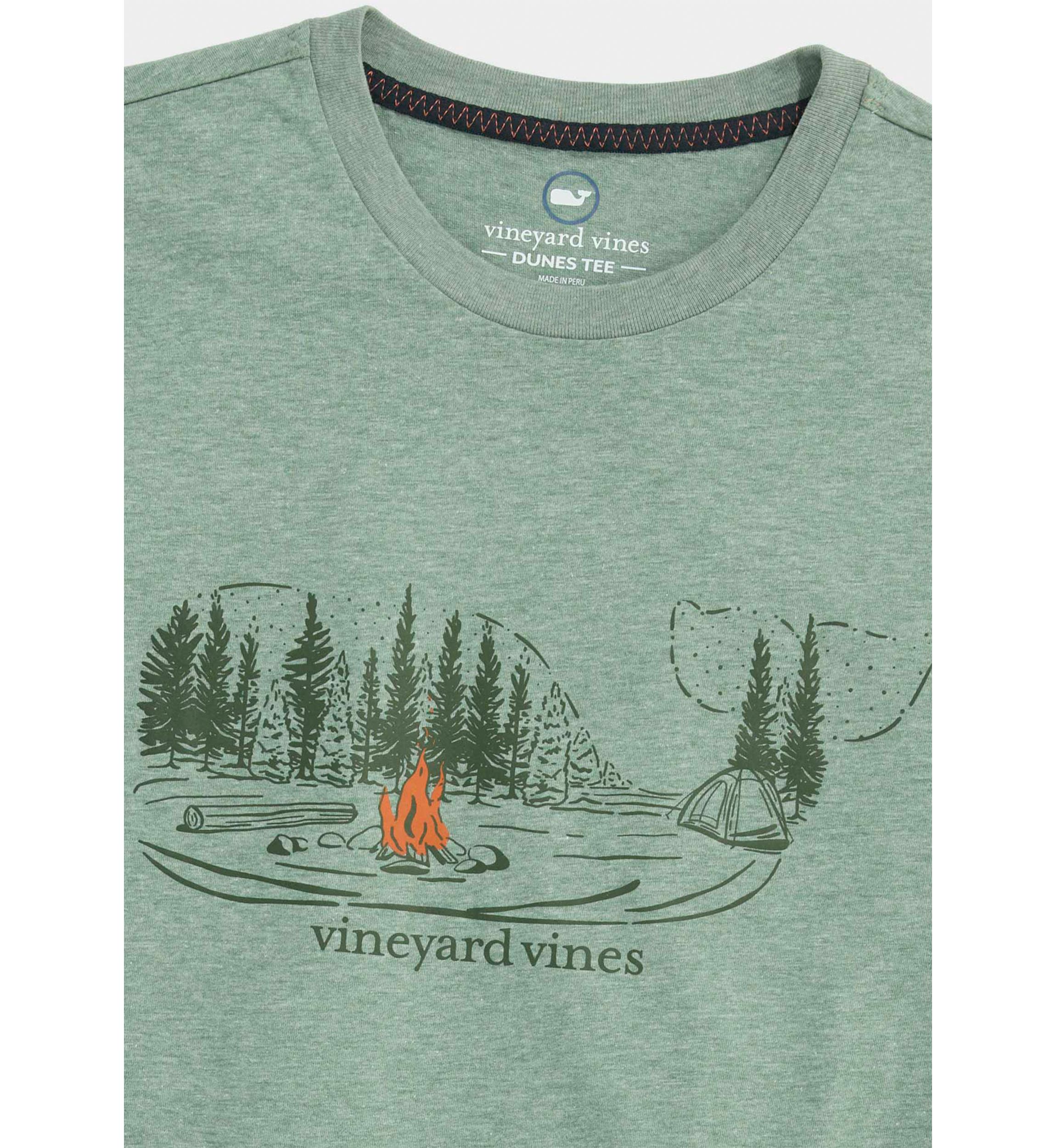 Mens Autumn Camping Whale Scenic Short Sleeve Graphic T-Shirt