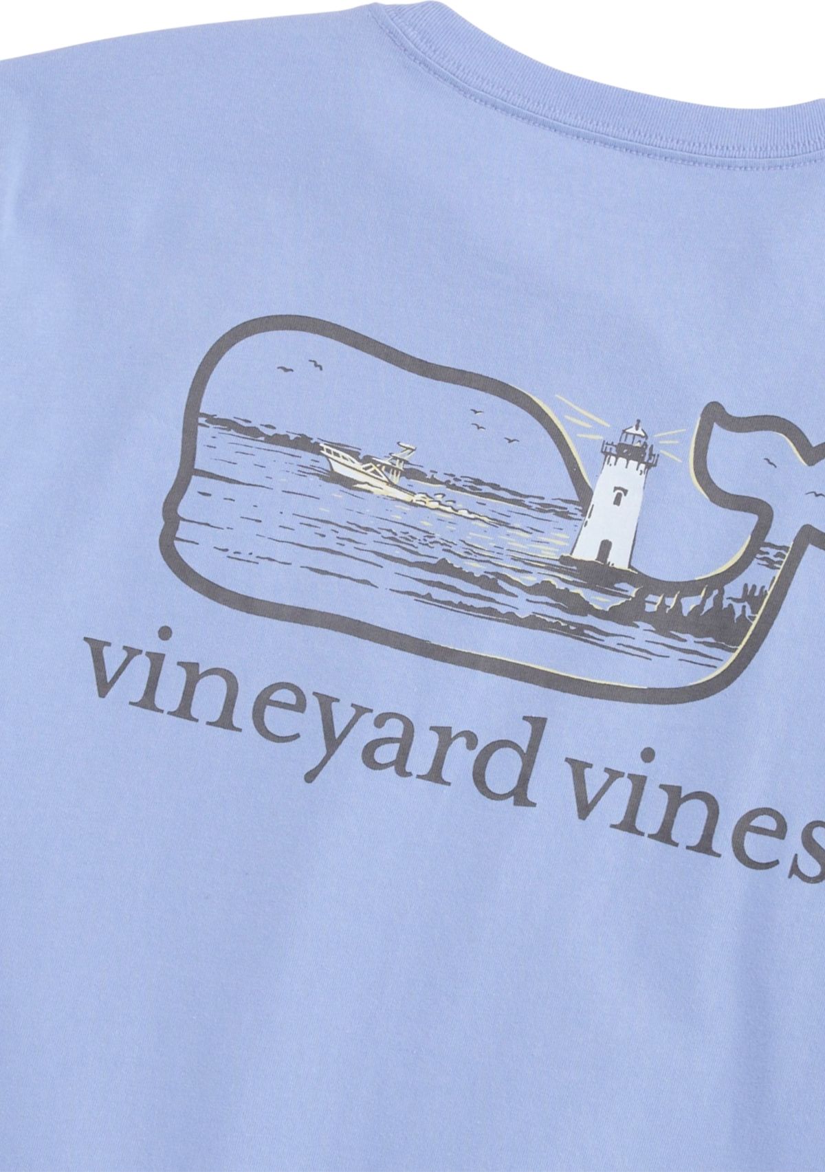 Mens Lighthouse Whale Scenic Short Sleeve Pocket T-Shirt