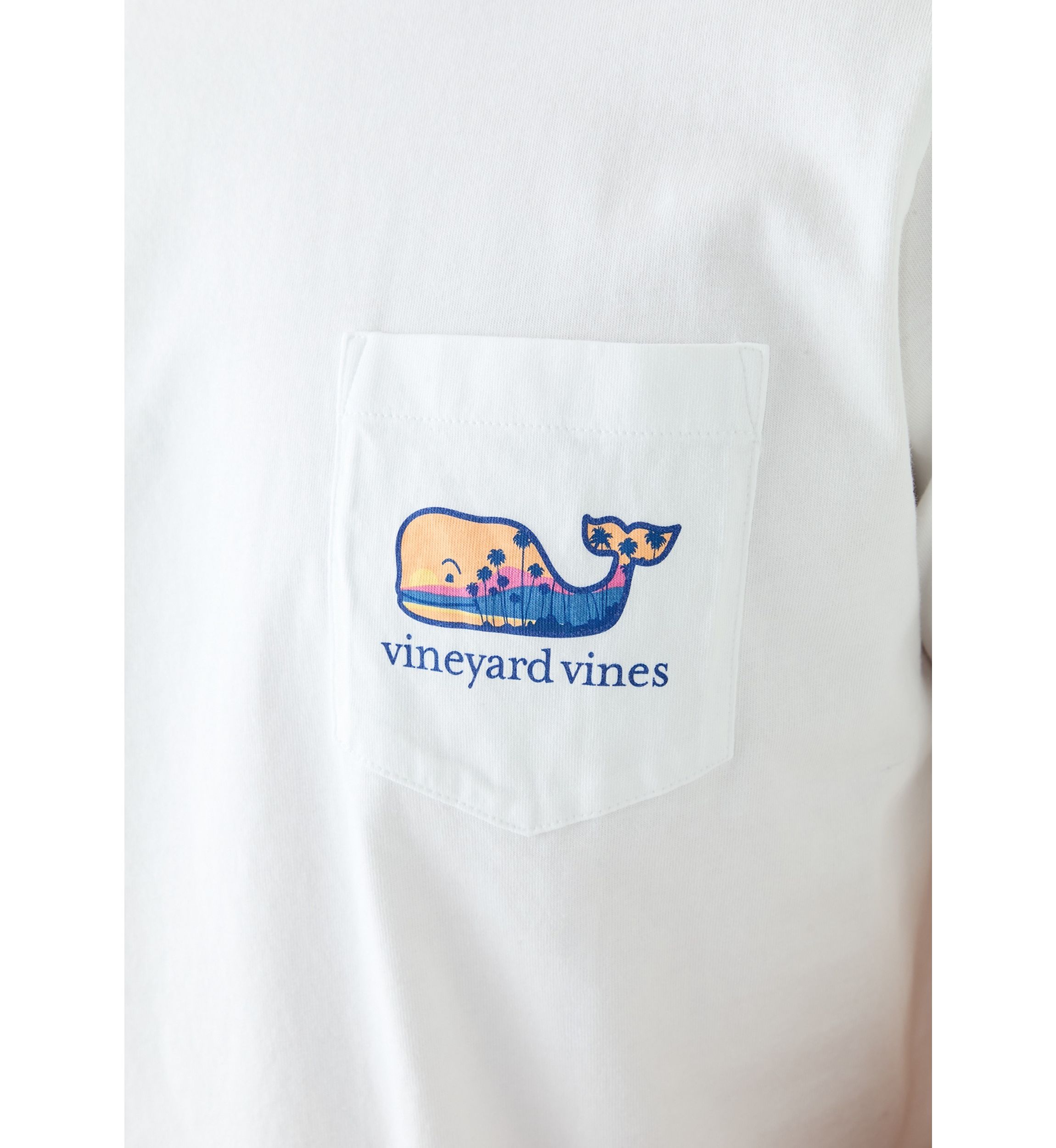 Mens Palm Tree Silhouette Scenic Whale Short Sleeve Graphic T-Shirt
