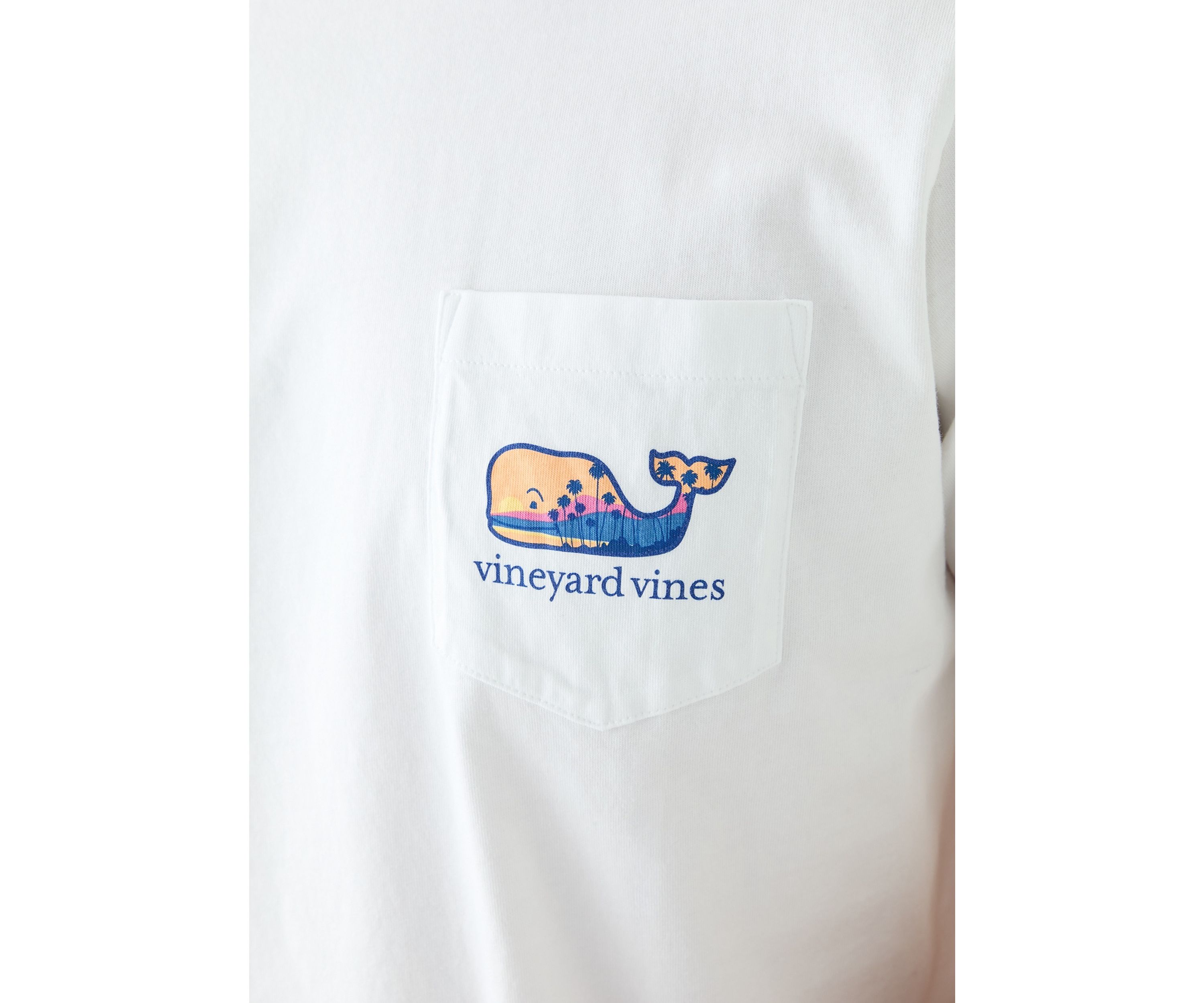 Mens Palm Tree Silhouette Scenic Whale Short Sleeve Graphic T-Shirt
