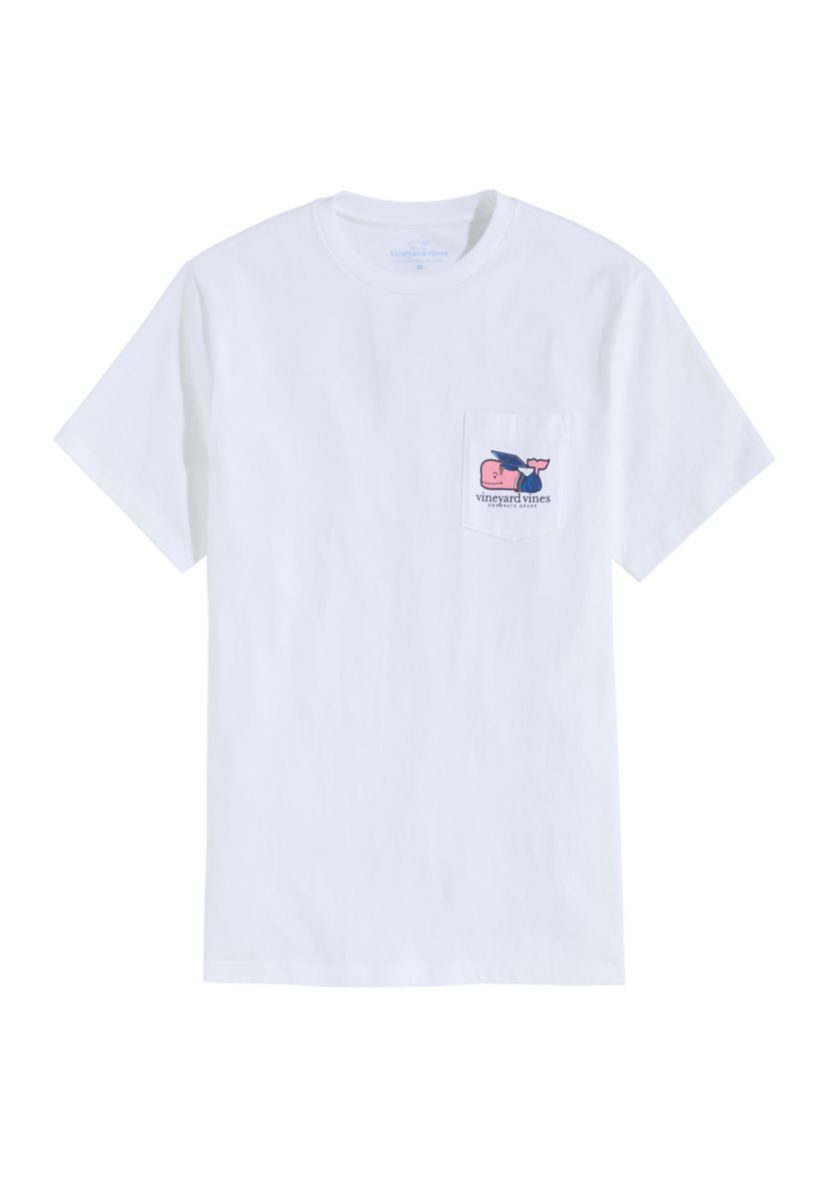 Mens Graduation Whale Short Sleeve Pocket Graphic T-Shirt