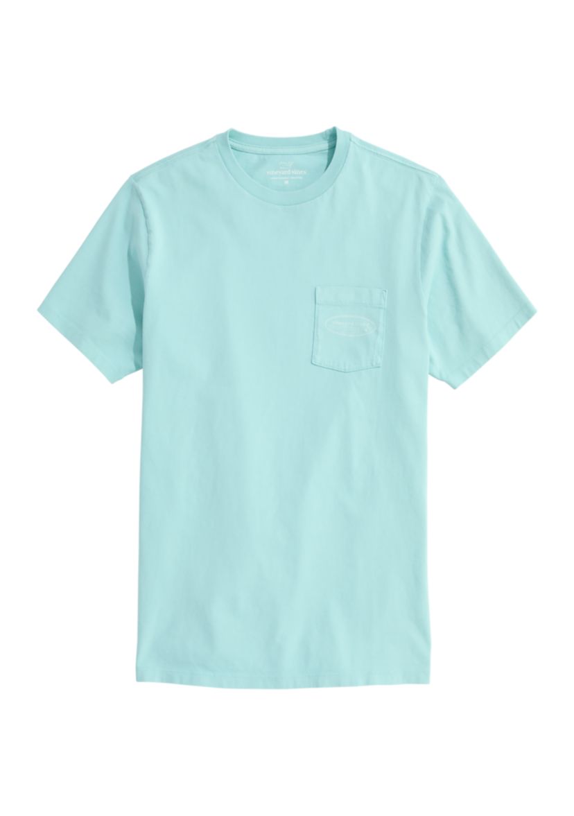 Mens Drift Dye Outlined Surf Logo Short Sleeve Pocket T-Shirt