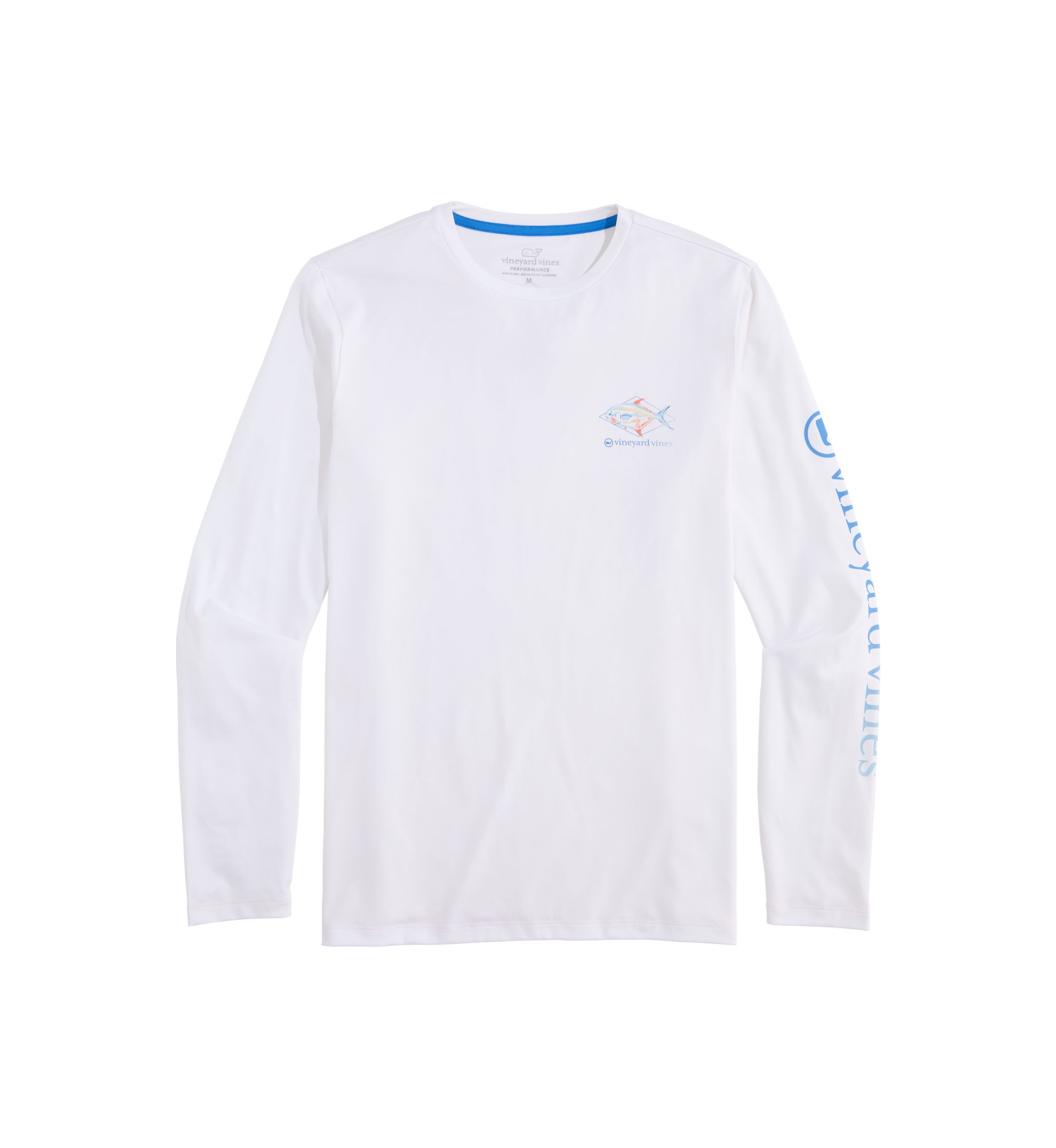 Mens Long Sleeve Painted Permit Fish Harbor Performance T-Shirt