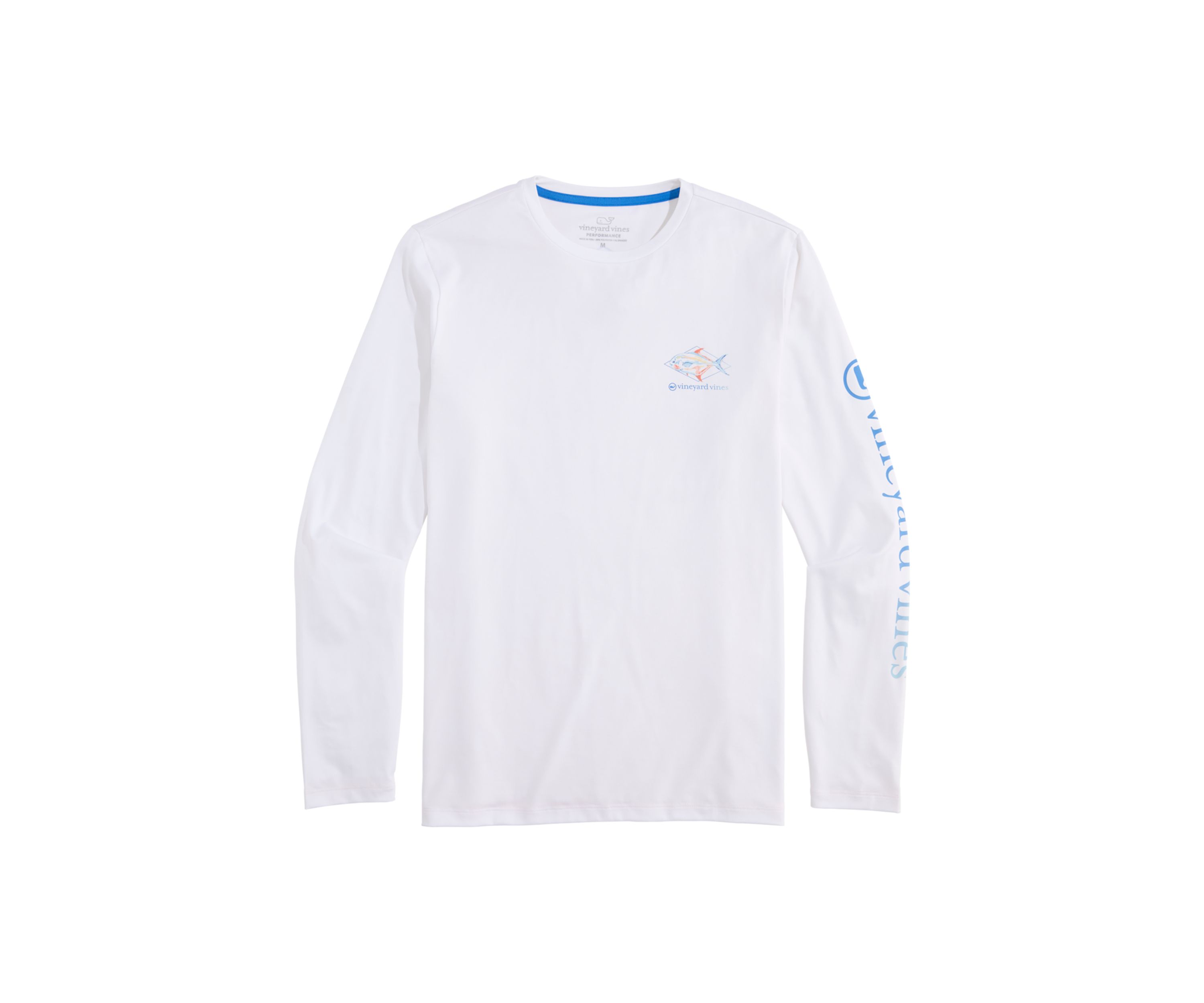Mens Long Sleeve Painted Permit Fish Harbor Performance T-Shirt