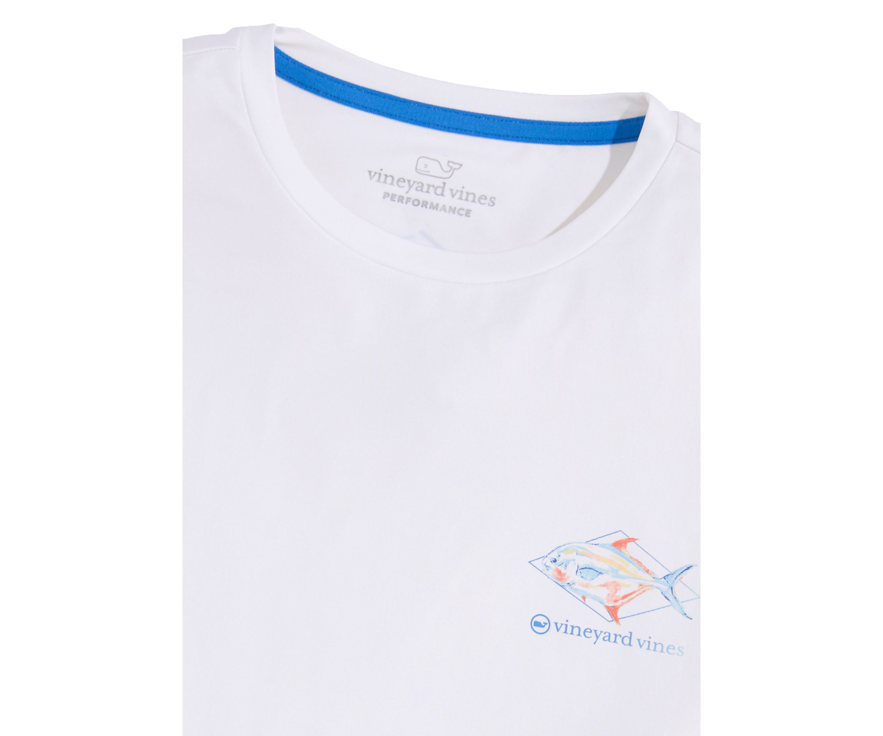 Mens Long Sleeve Painted Permit Fish Harbor Performance T-Shirt
