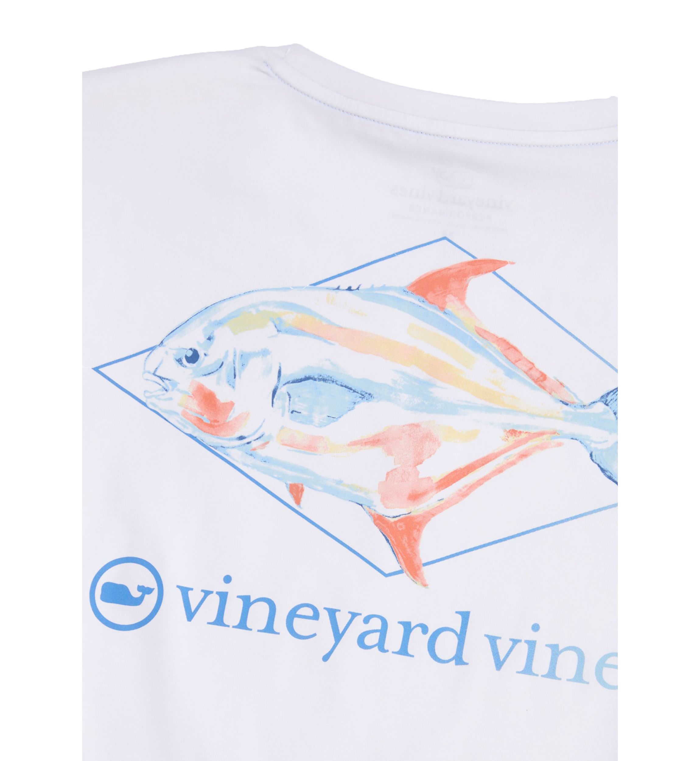Mens Long Sleeve Painted Permit Fish Harbor Performance T-Shirt