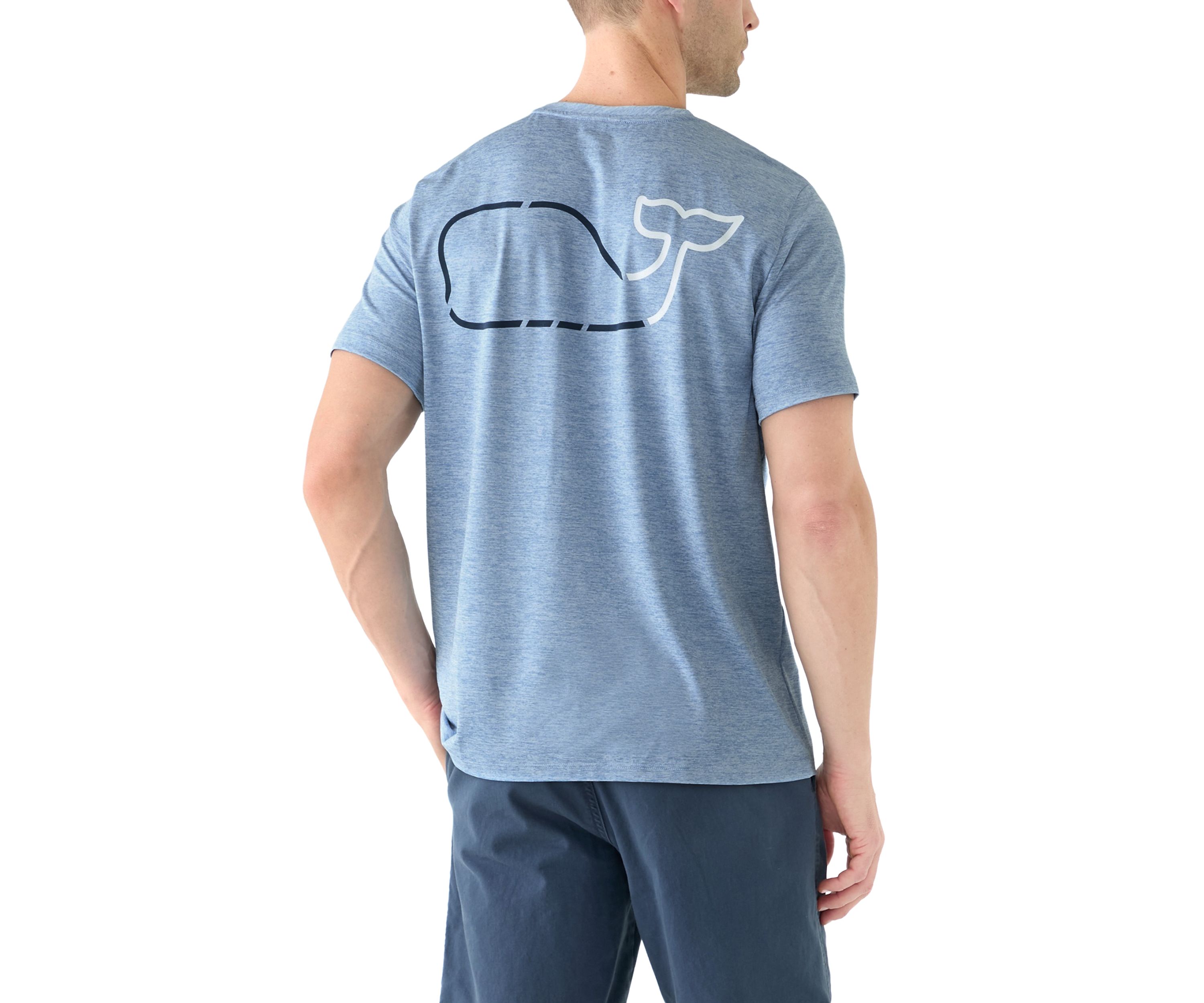 Mens Whale Outline Short Sleeve Harbor Performance T-Shirt
