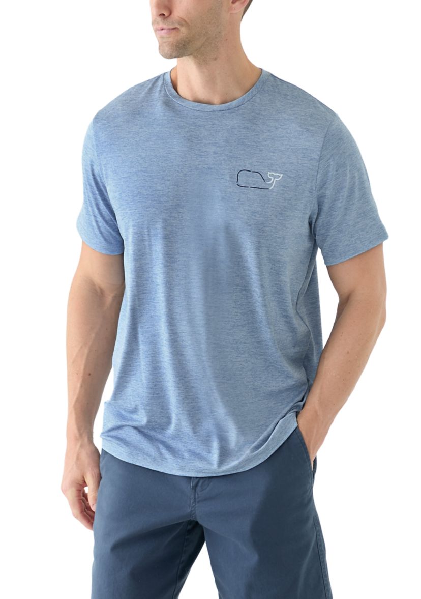 Mens Whale Outline Short Sleeve Harbor Performance T-Shirt