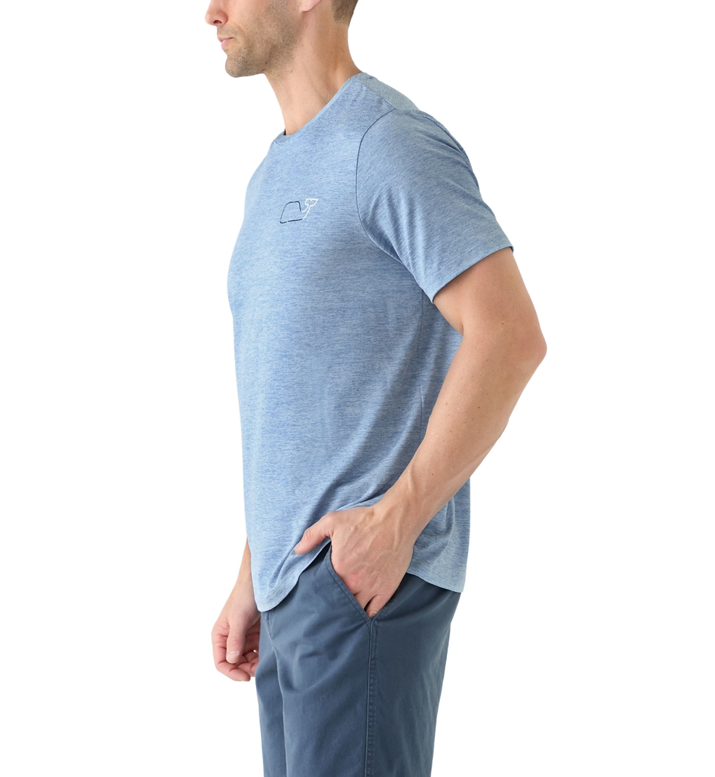 Mens Whale Outline Short Sleeve Harbor Performance T-Shirt