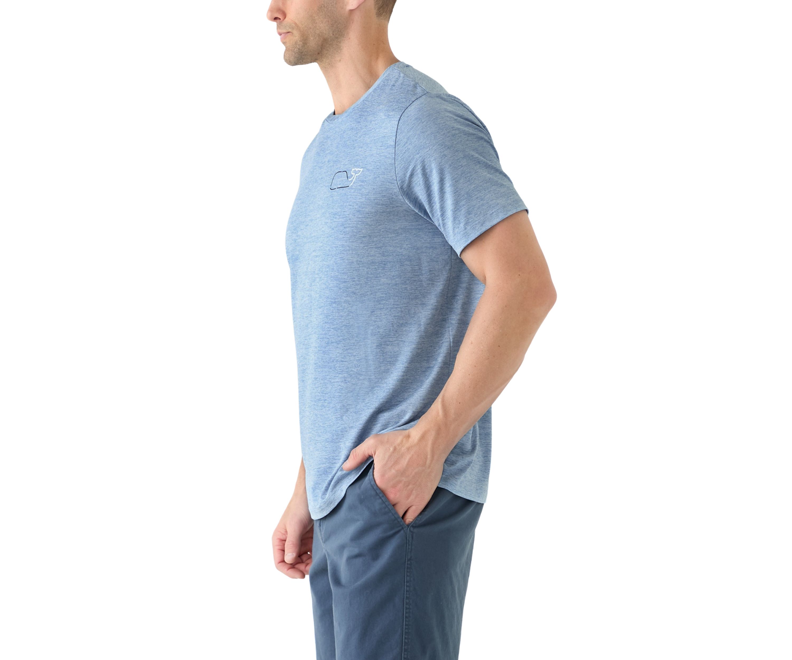 Mens Whale Outline Short Sleeve Harbor Performance T-Shirt